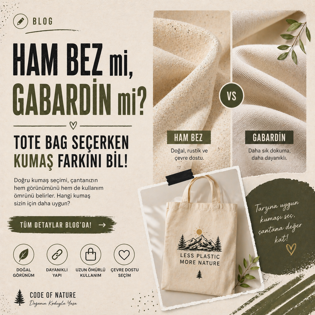 Ham Bez mi, Gabardin mi? Tote Bag Seçerken Kumaş Farkını Bil!