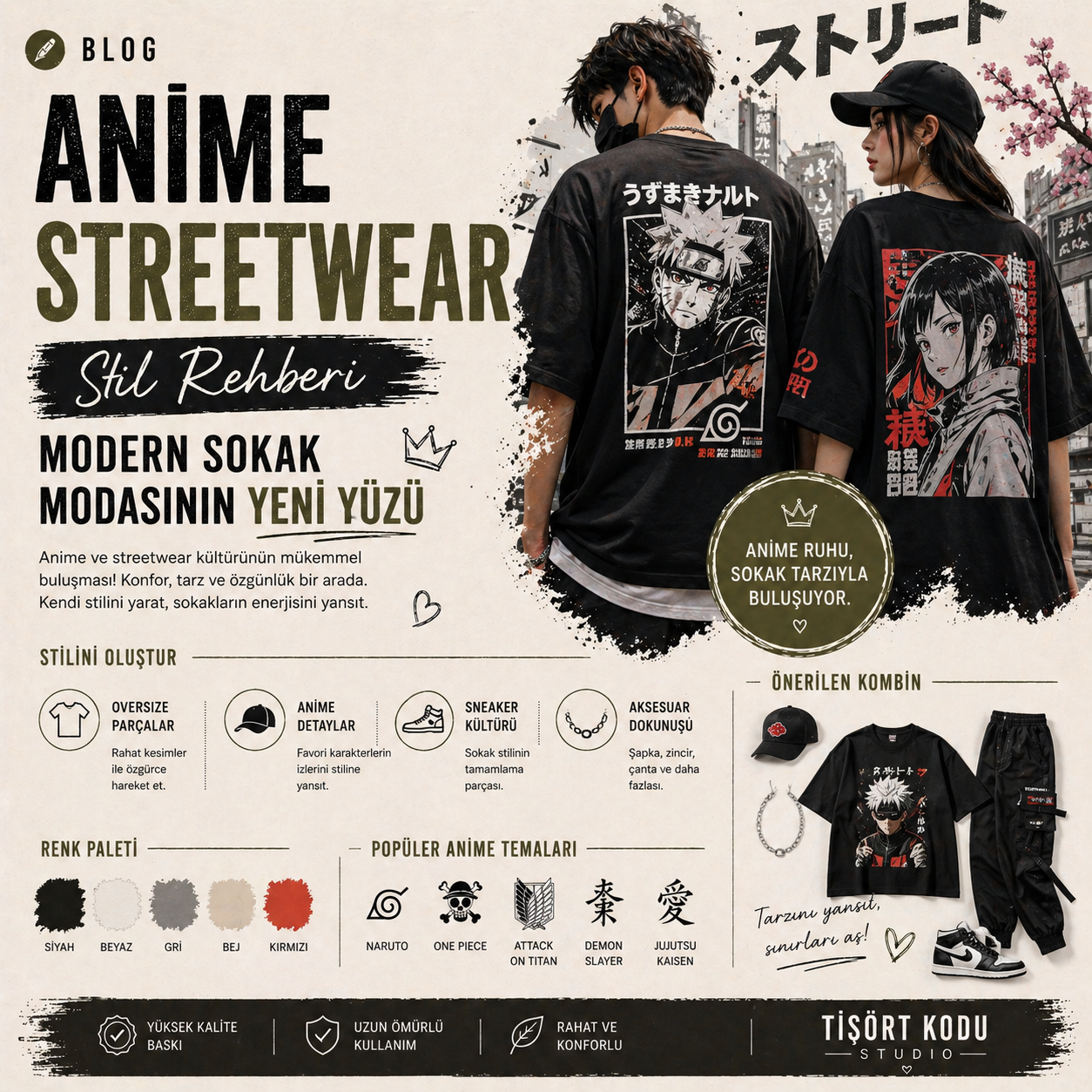 Anime Streetwear Stil Rehberi: Modern Sokak Modasının Yeni Yüzü