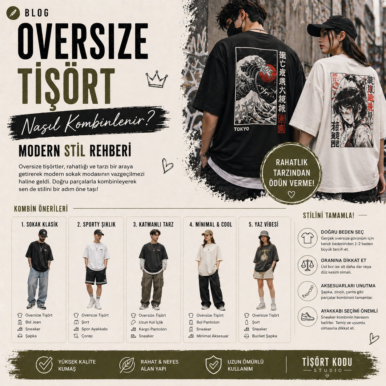 Oversize Tişört Nasıl Kombinlenir? Modern Stil Rehberi