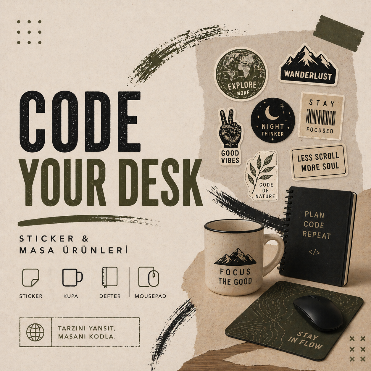 Code Your Desk - Sticker & Masa Ürünleri