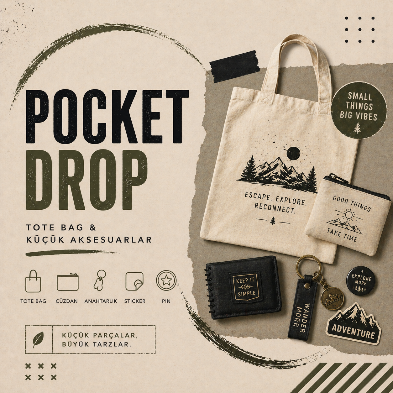 Pocket Drop - Tote Bag & Küçük Aksesuarlar