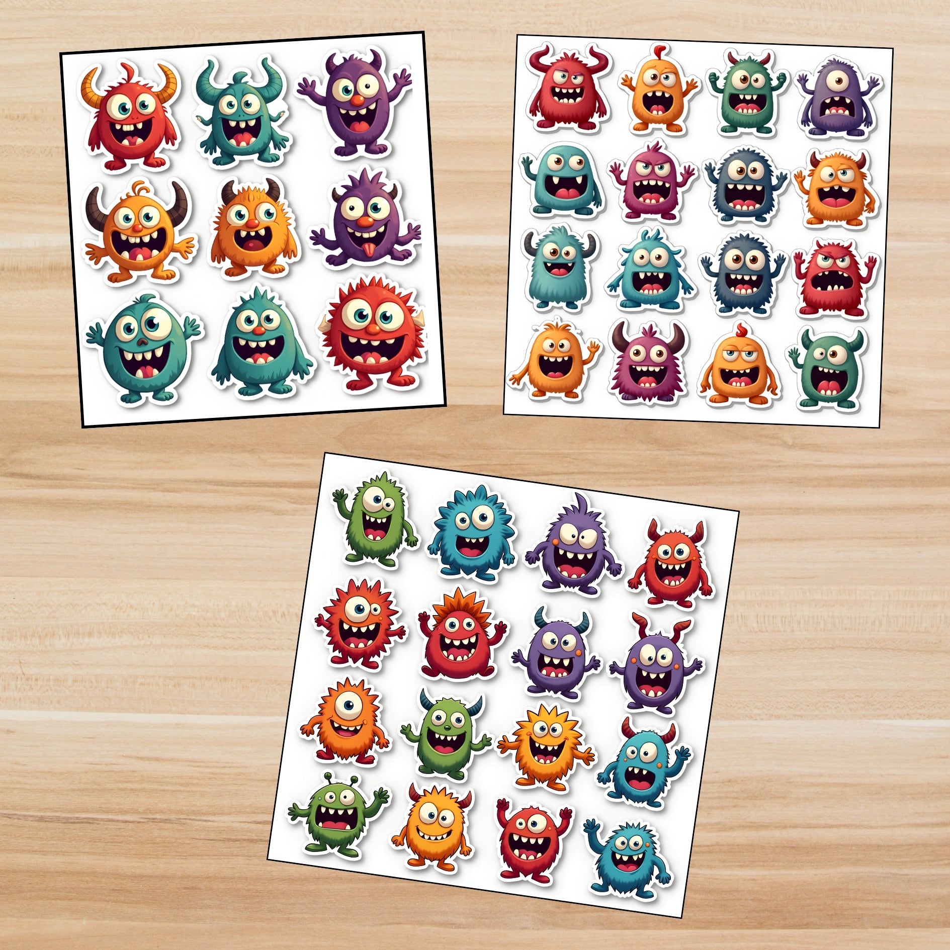 Mini Kod Kâğıt Sticker Seti – 3 Sayfa 41 Adet Eğlenceli Sticker