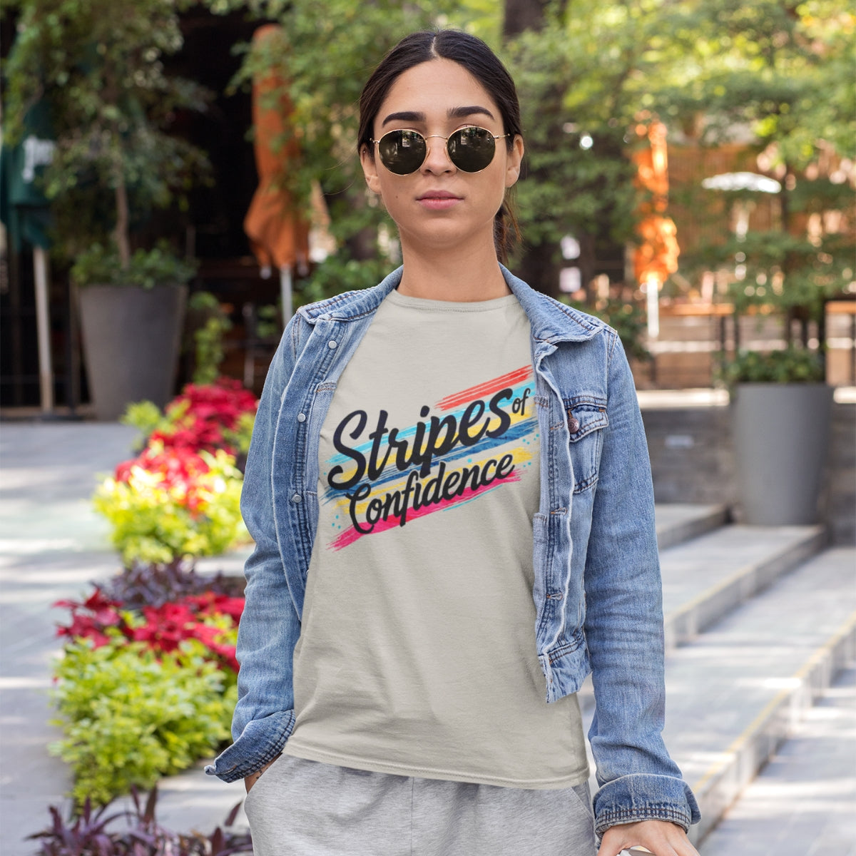 Stripes of Confidence – Cesaretin Çizgileri Kadın Basic Tişört