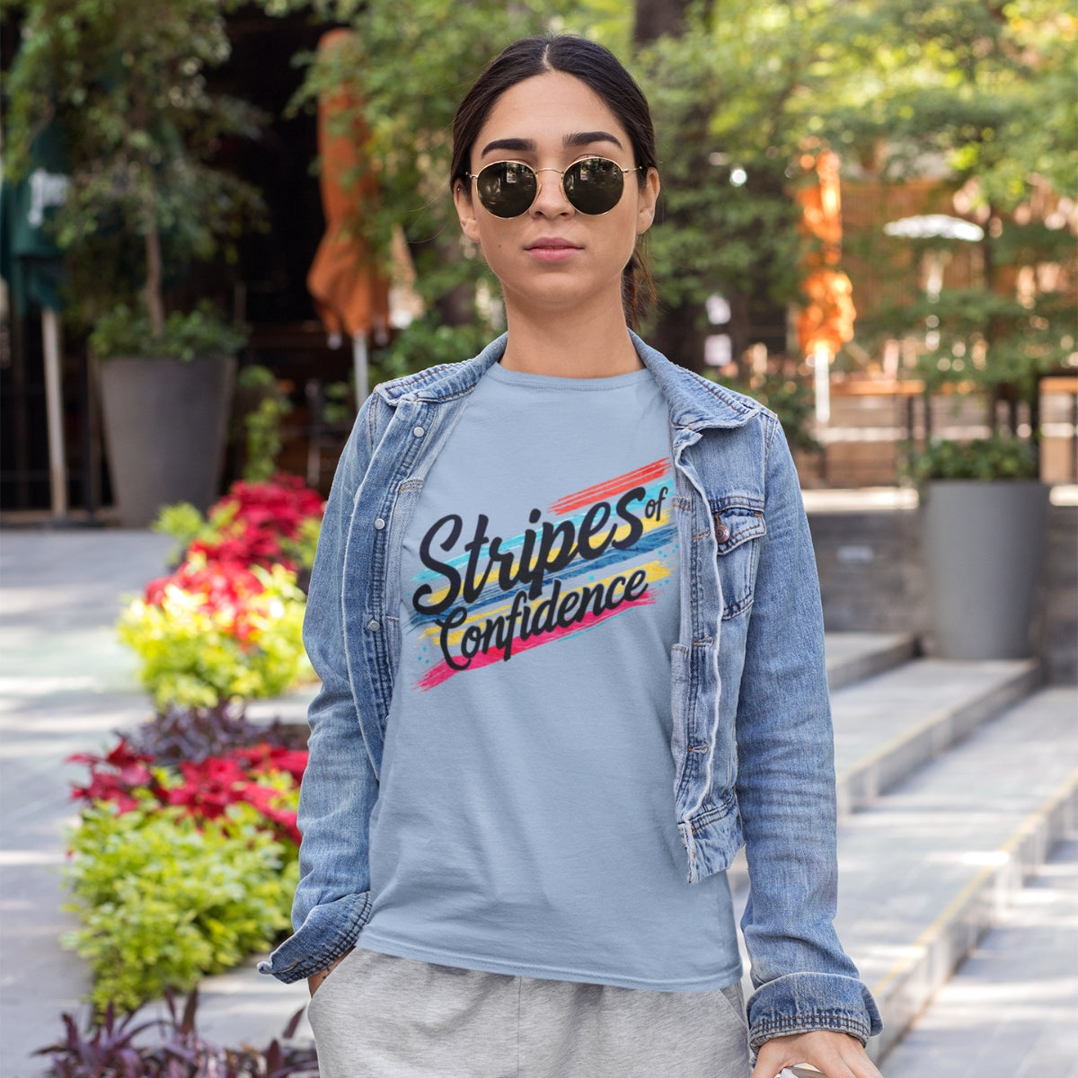 Stripes of Confidence – Cesaretin Çizgileri Kadın Basic Tişört