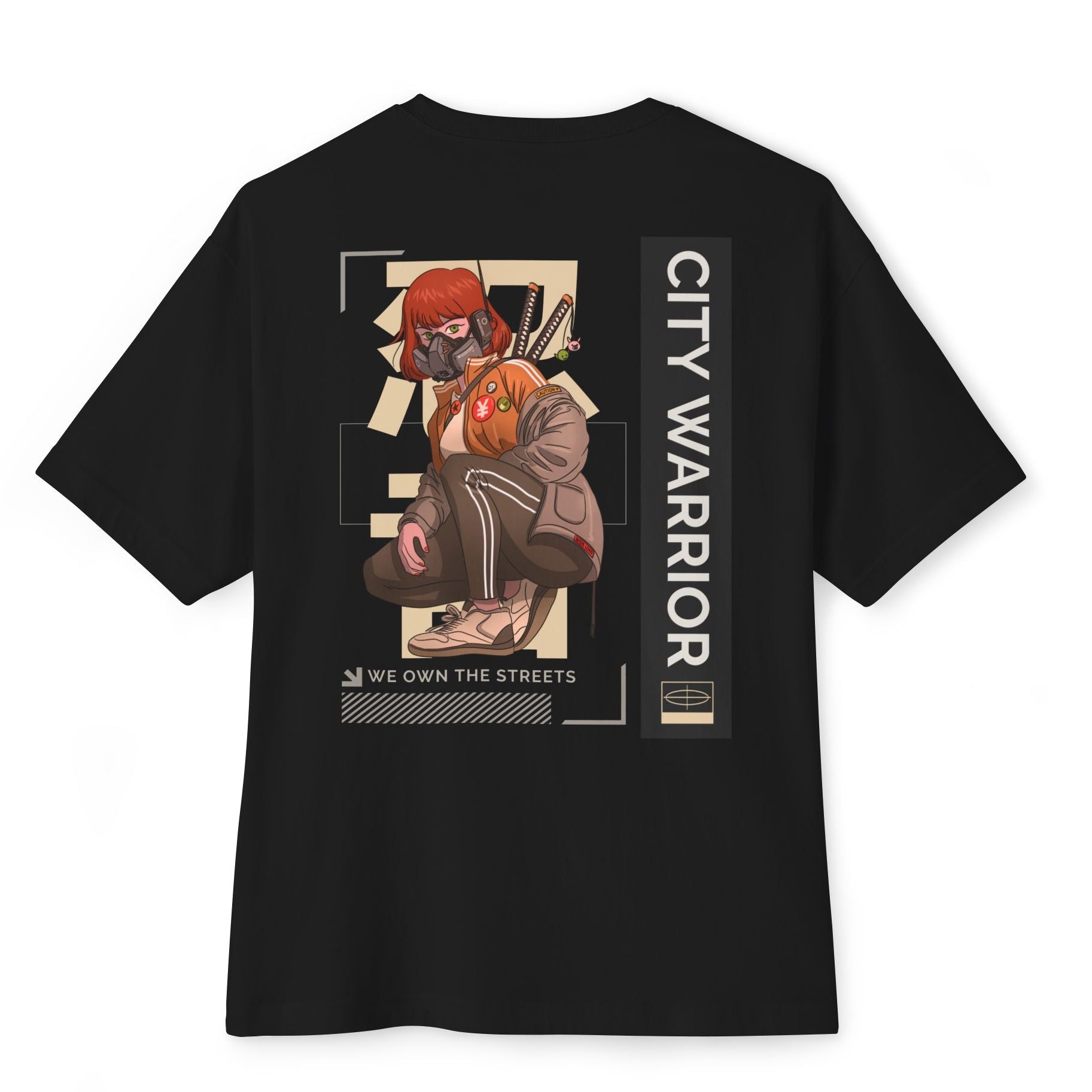CITY WARRIOR Kadın Oversize Sırt Baskılı Tişört