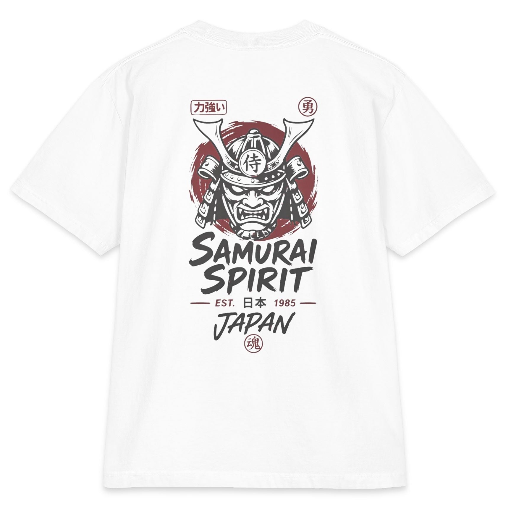 Samurai Spirit Sırt Baskılı Oversize Erkek Tişört – Japon Temalı Streetwear Tasarım