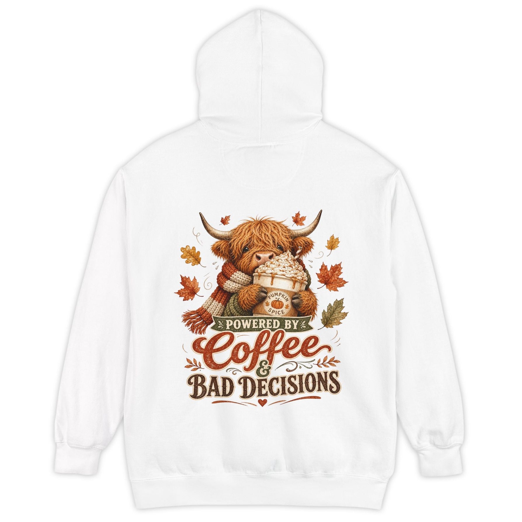Powered by Coffee & Bad Decisions Sırt Baskılı Kadın Sweatshirt