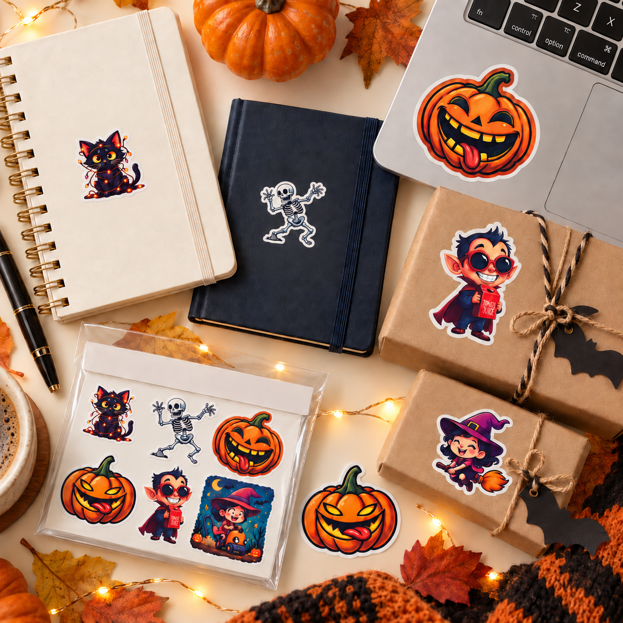 Halloween Karakterleri Mat Vinil Sticker Seti – 6’lı