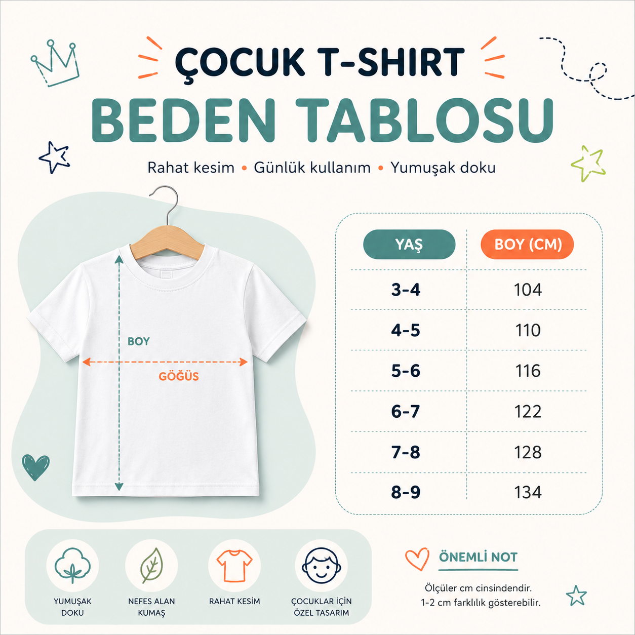 Salty Vibes Çocuk Baskılı Tişört – Yaz Temalı Sevimli Martı Desenli Beyaz Çocuk Tişörtü