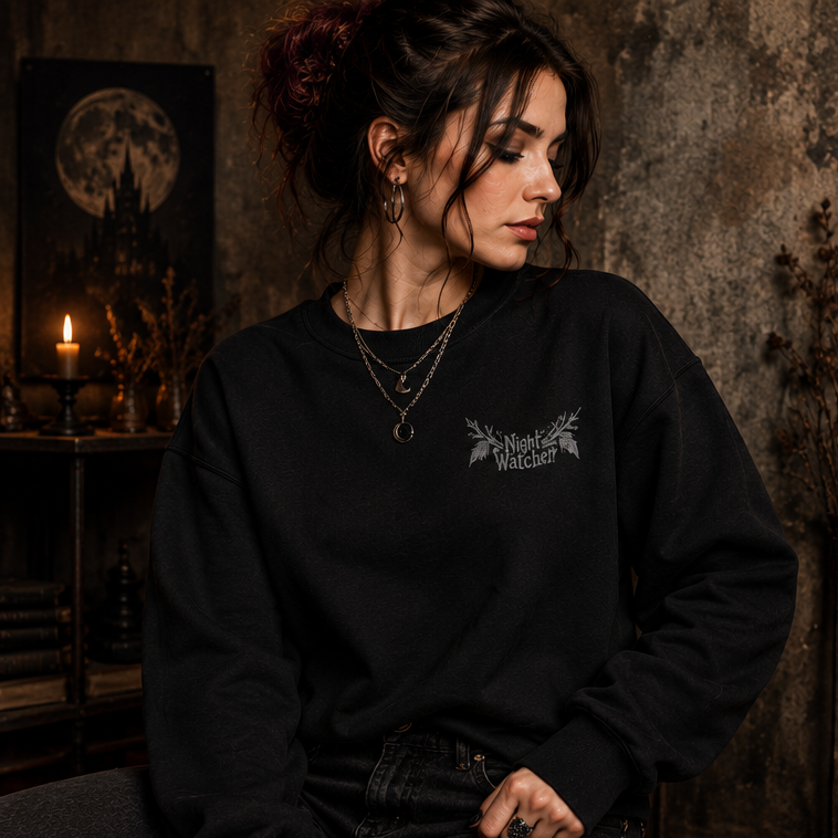 Night Watcher Sırt Baskılı Kadın Sweatshirt