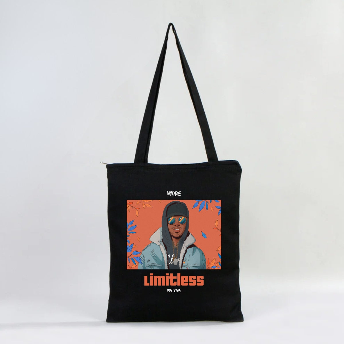 Limitless My Vibe – Urban Style Siyah Gabardin Bez Çanta