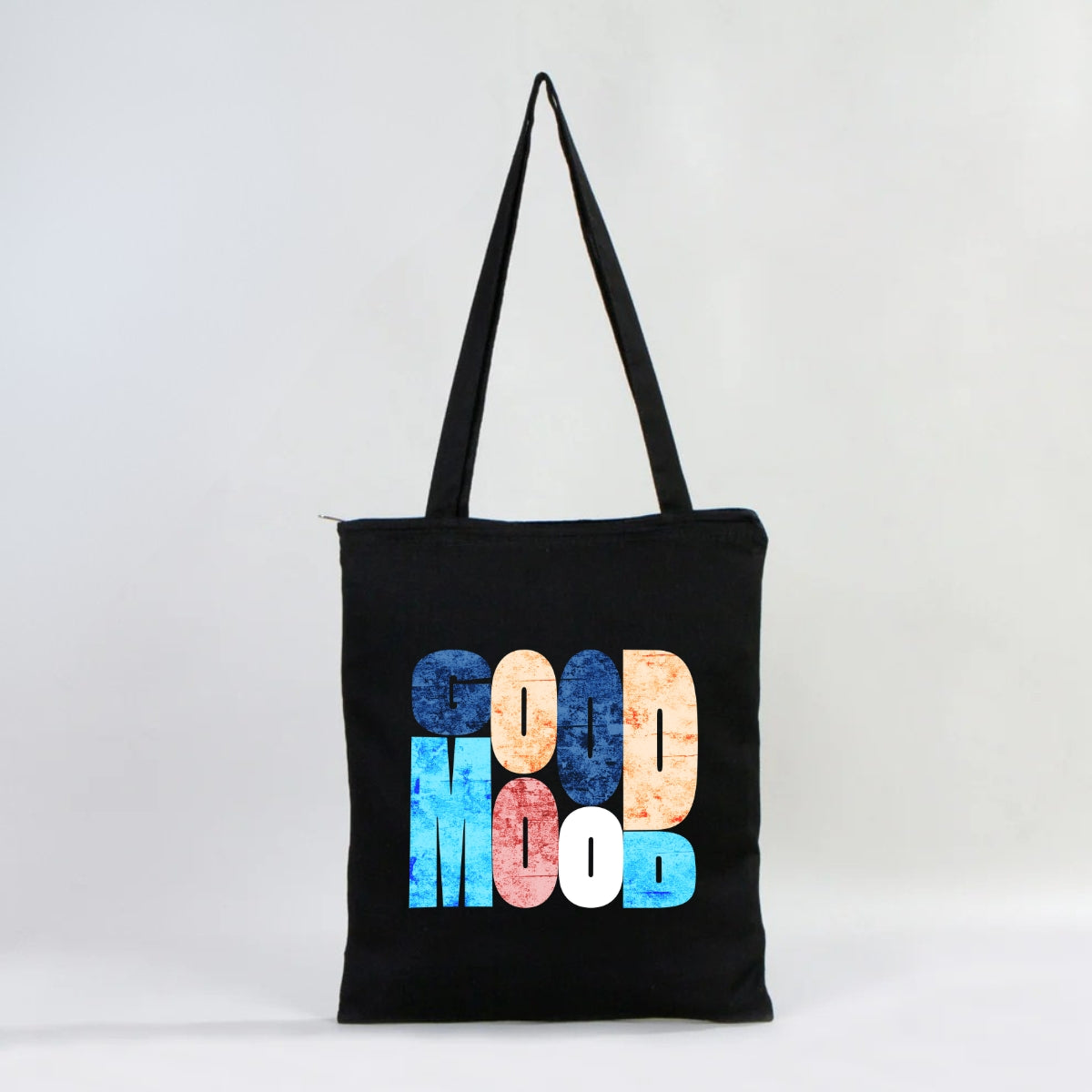 Good Mood – Renkli Minimal Siyah Bez Çanta