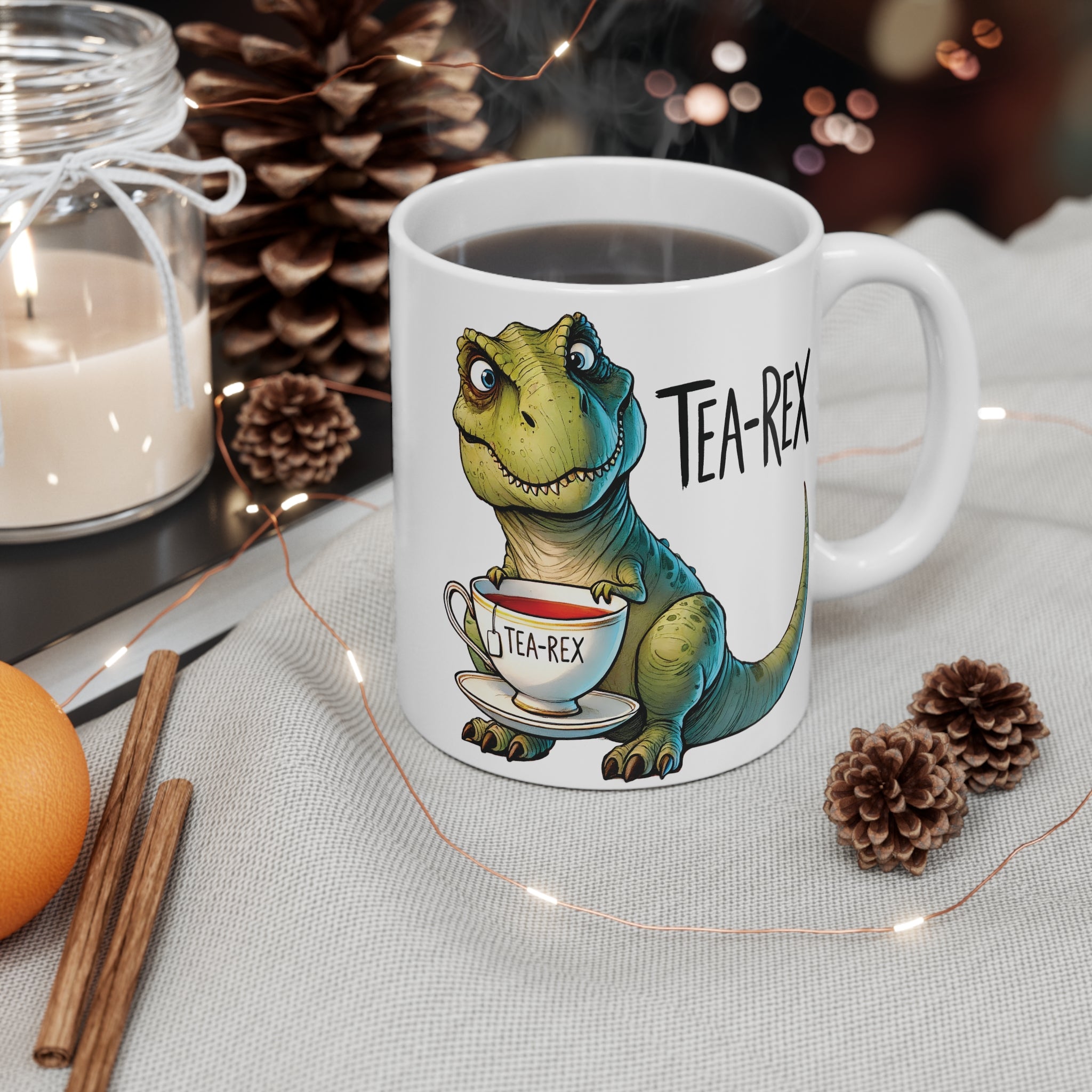 Tea-Rex Dinozor Kupa – Eğlenceli Dinozor Tasarımlı Porselen Kupa