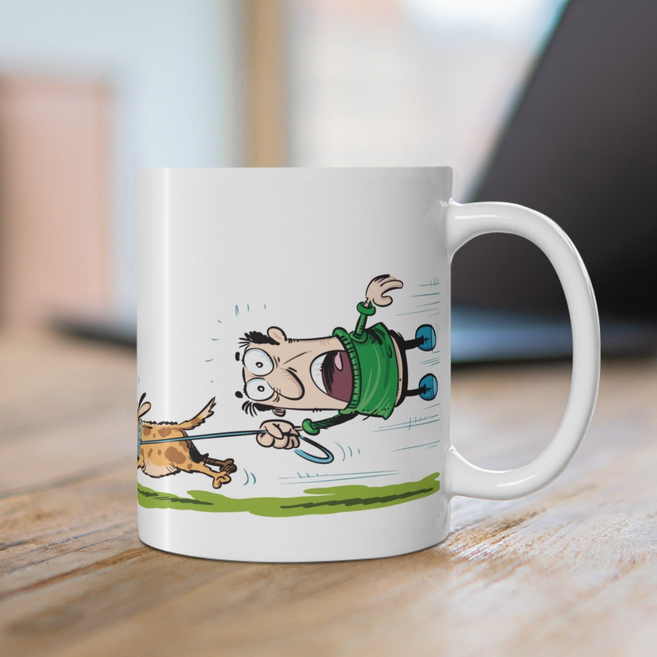 Köpeğin Peşinde Sürüklenen Adam – Eğlenceli Kupa