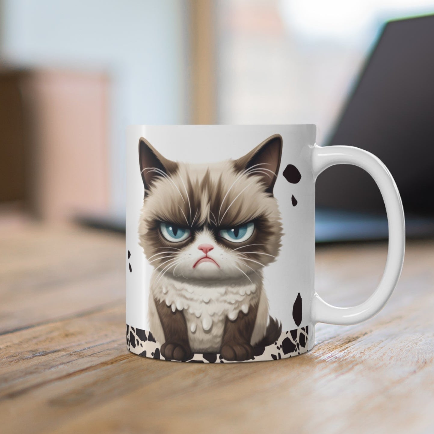 Mükemmel Miyim? Hayır. – Sarkastik Kedi Tasarımlı Porselen Kupa