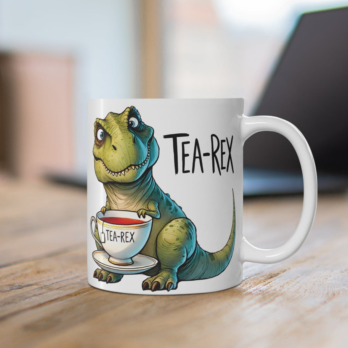 Tea-Rex Dinozor Kupa – Eğlenceli Dinozor Tasarımlı Porselen Kupa