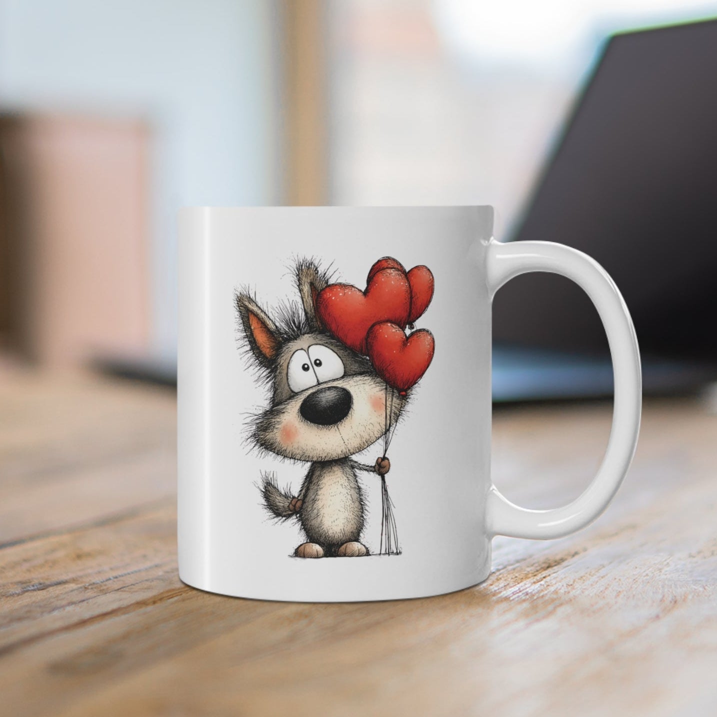 Kalpli Kurt Tasarımlı Sevimli Kupa