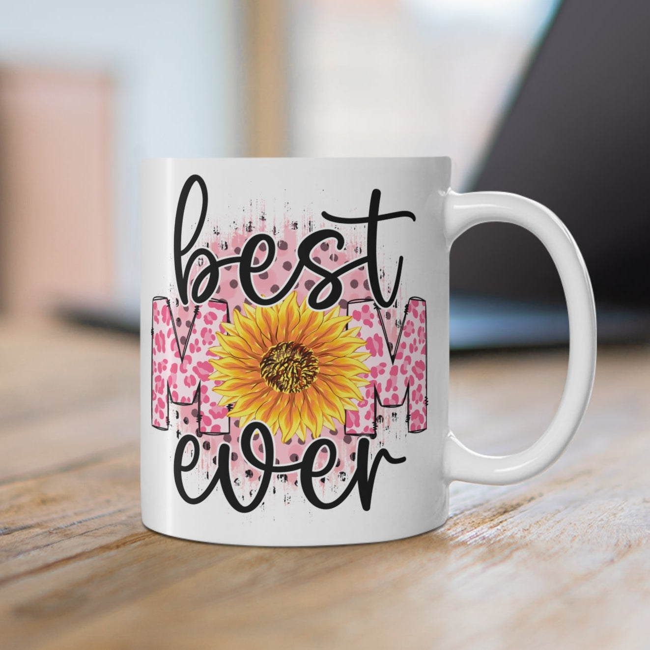 Best Mom Ever – Ayçiçeği Detaylı Anne Kupası