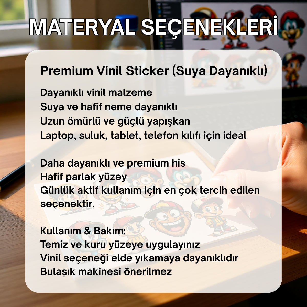 16 Adet Çizgi Karakter Sticker Seti – Kiss Cut Laptop & Defter Çıkartmaları | Vinil veya Mat Sticker