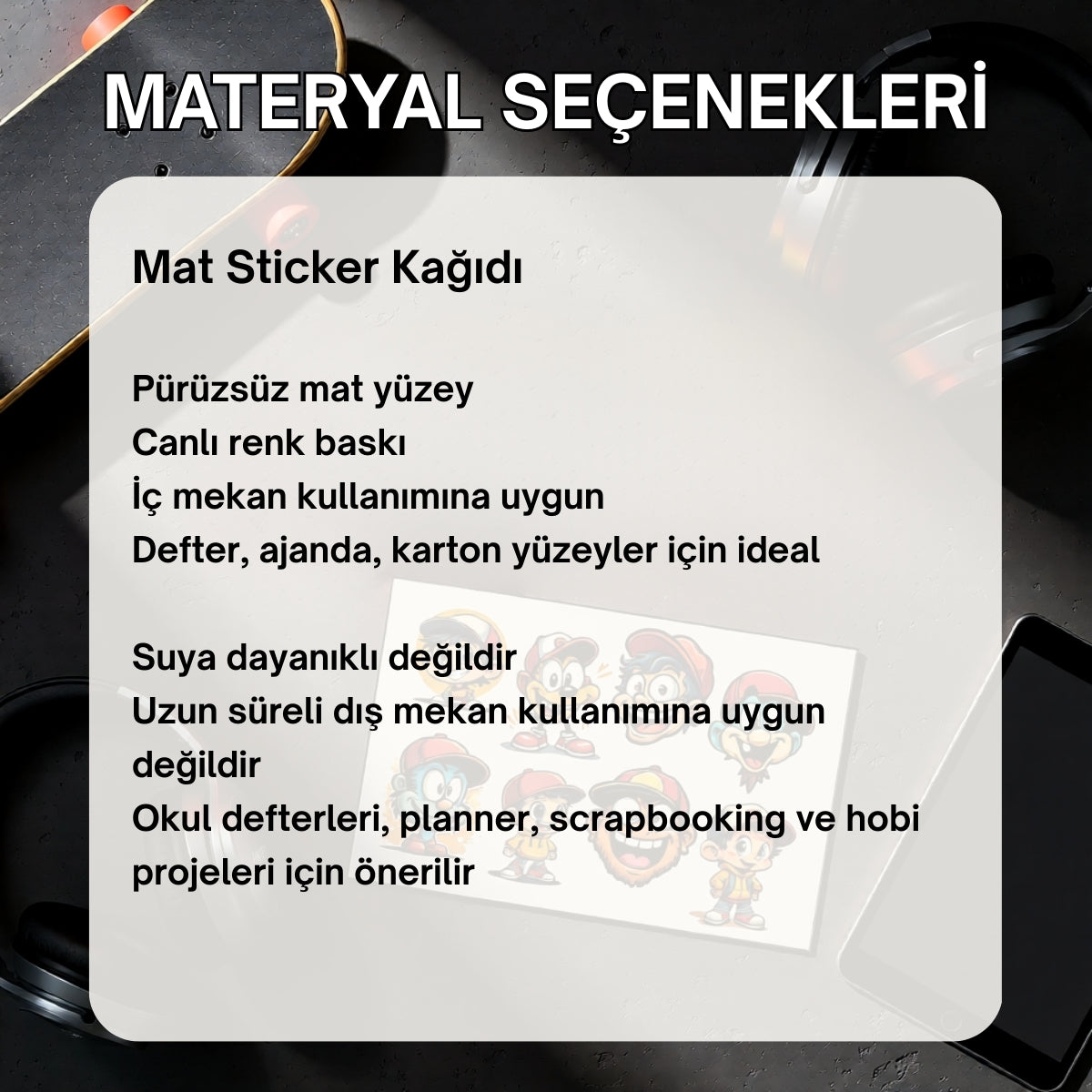 16 Adet Çizgi Karakter Sticker Seti – Kiss Cut Laptop & Defter Çıkartmaları | Vinil veya Mat Sticker
