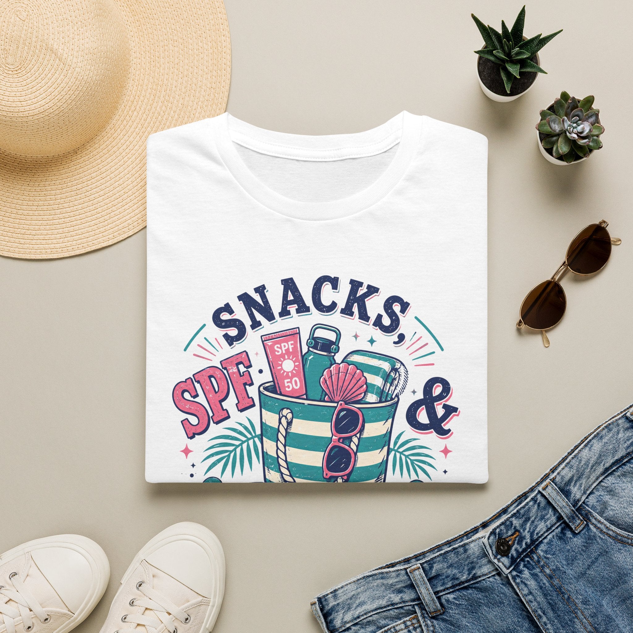 SPF, Snacks & Salt Water Kadın Straight Fit Tişört