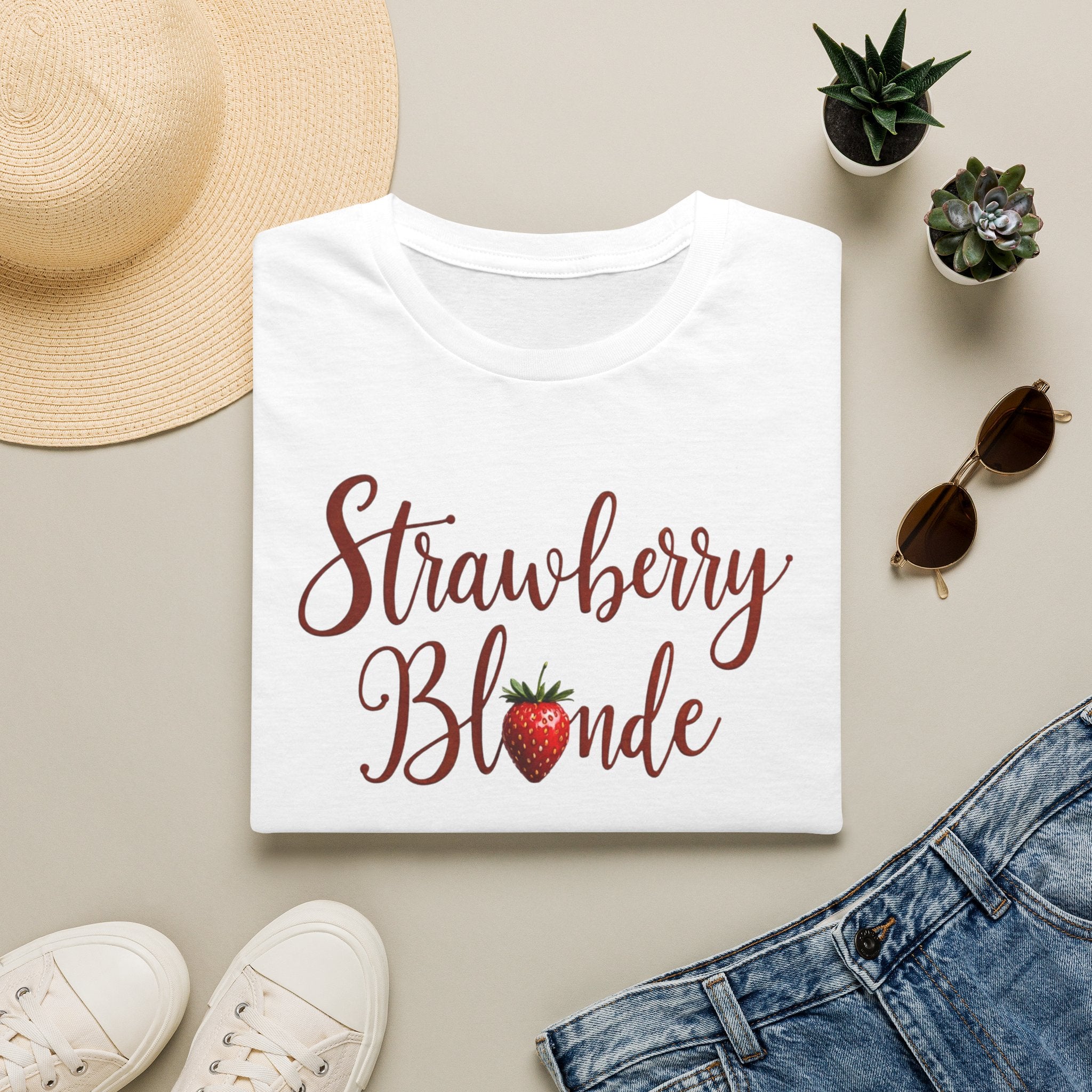 Strawberry Blonde Kadın Straight Fit Tişört