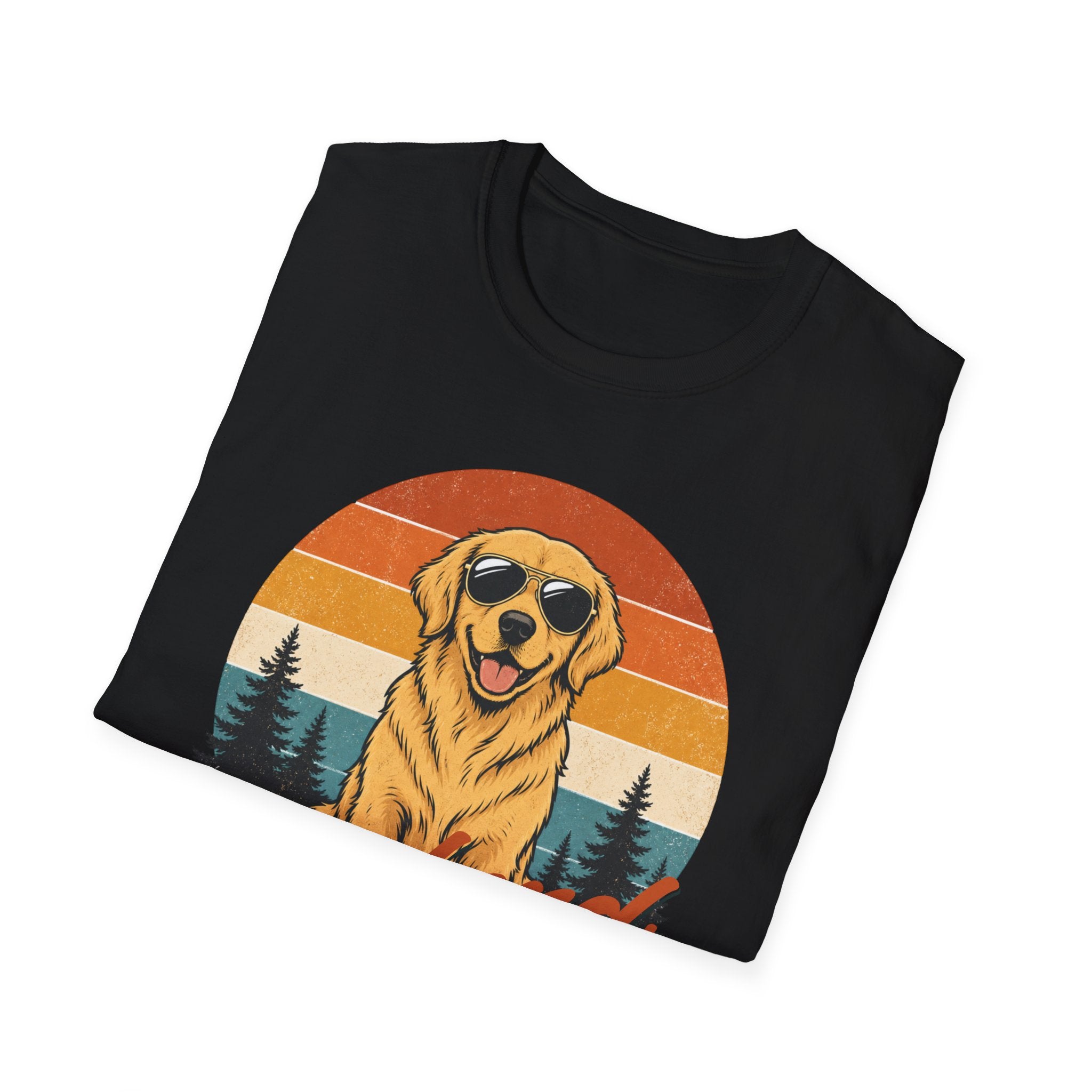 Golden Retriever Baskılı Unisex Straight Fit Tişört