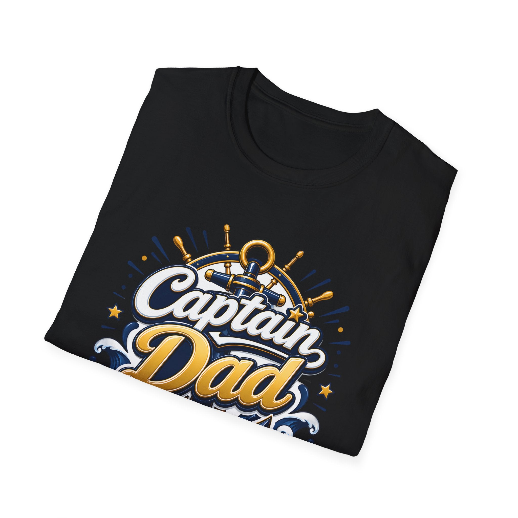 Captain Dad Erkek Regular Fit Tişört – Denizci Baba Temalı Baskılı Tişört