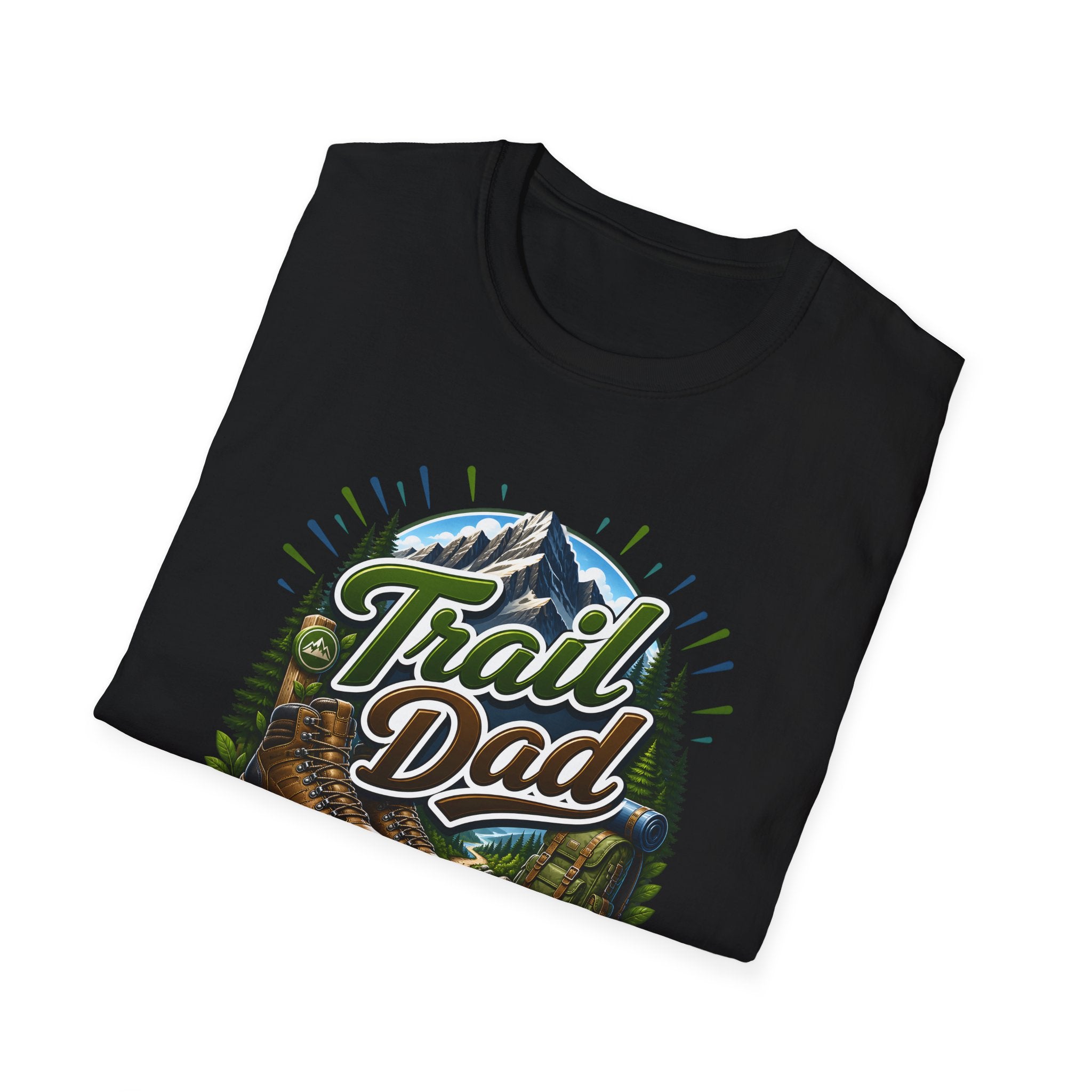 Trail Dad Regular Fit Erkek Tişört – Doğa ve Kamp Tutkunu Babalar İçin