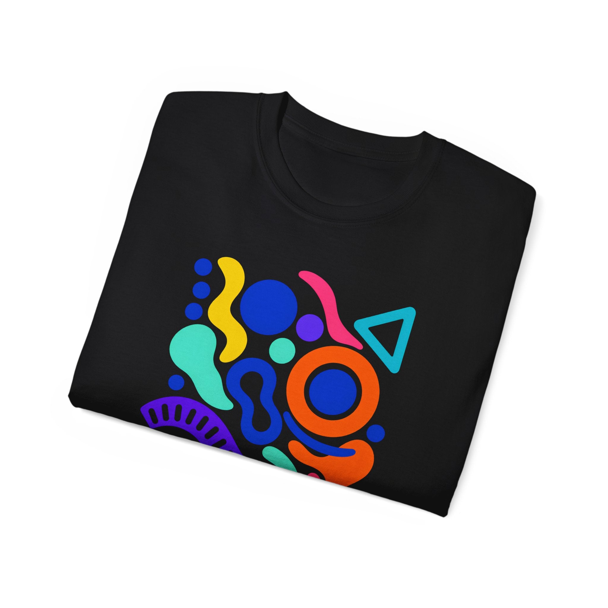 Renk Ritmi – Geometrik Desenli Straight Fit Kadın Tişört