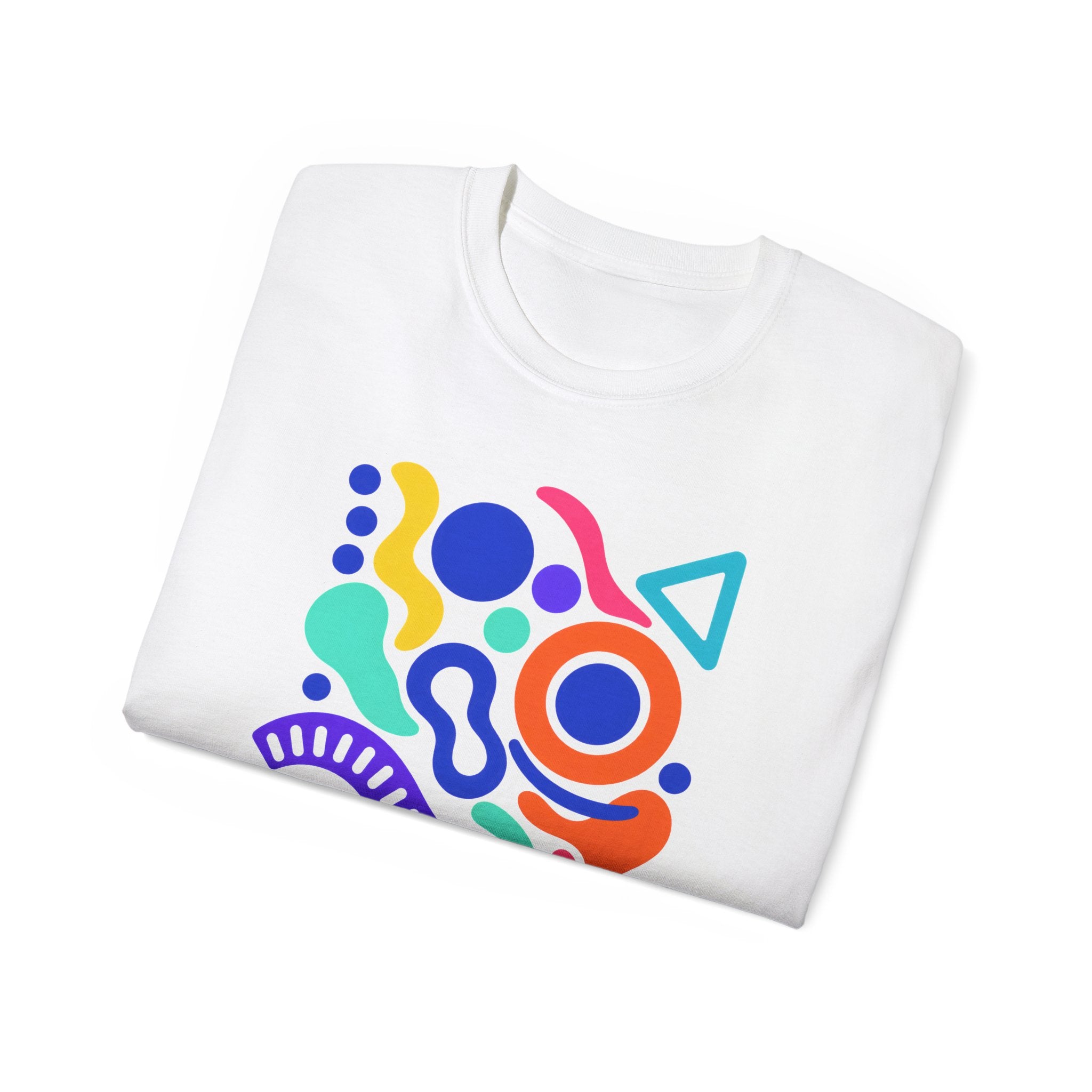 Renk Ritmi – Geometrik Desenli Straight Fit Kadın Tişört