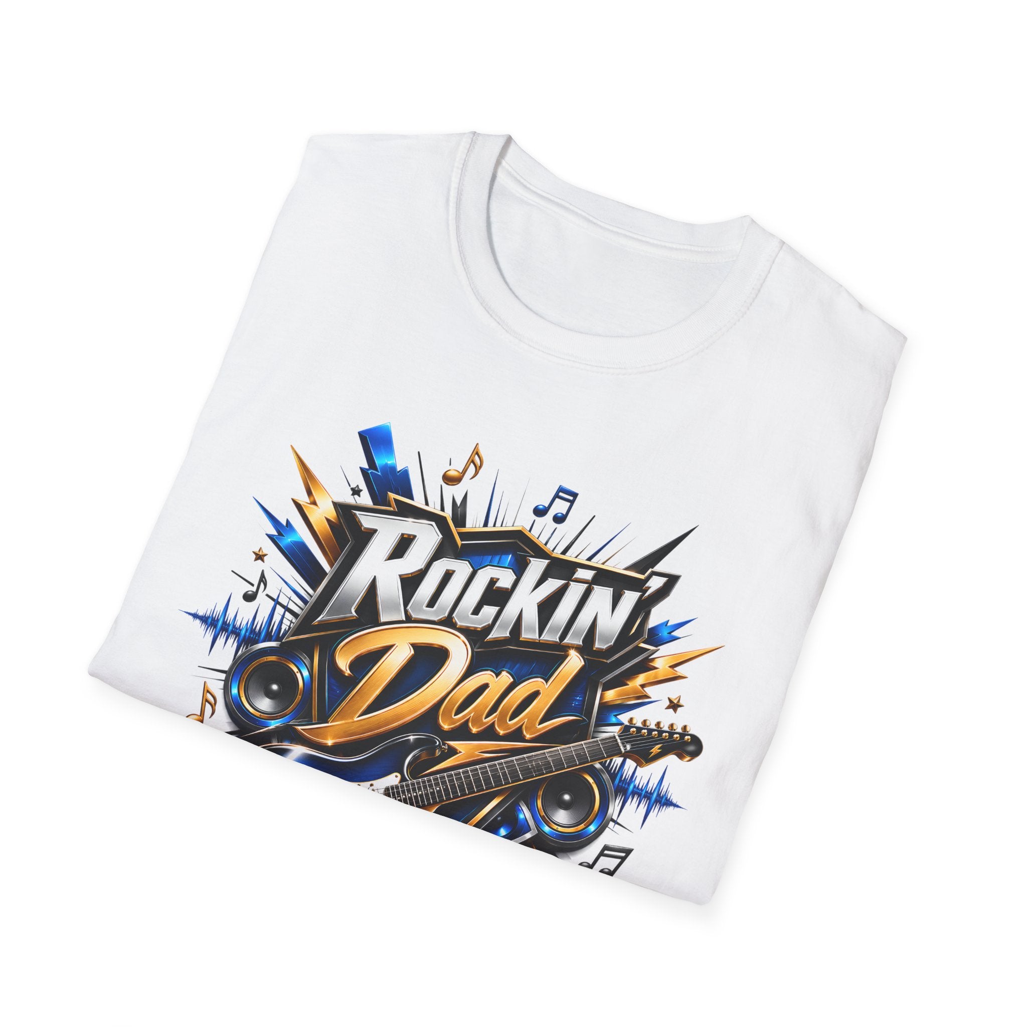Rockin' Dad Regular Fit Erkek Tişört – Müziğin Ritmini Taşıyan Babalar İçin