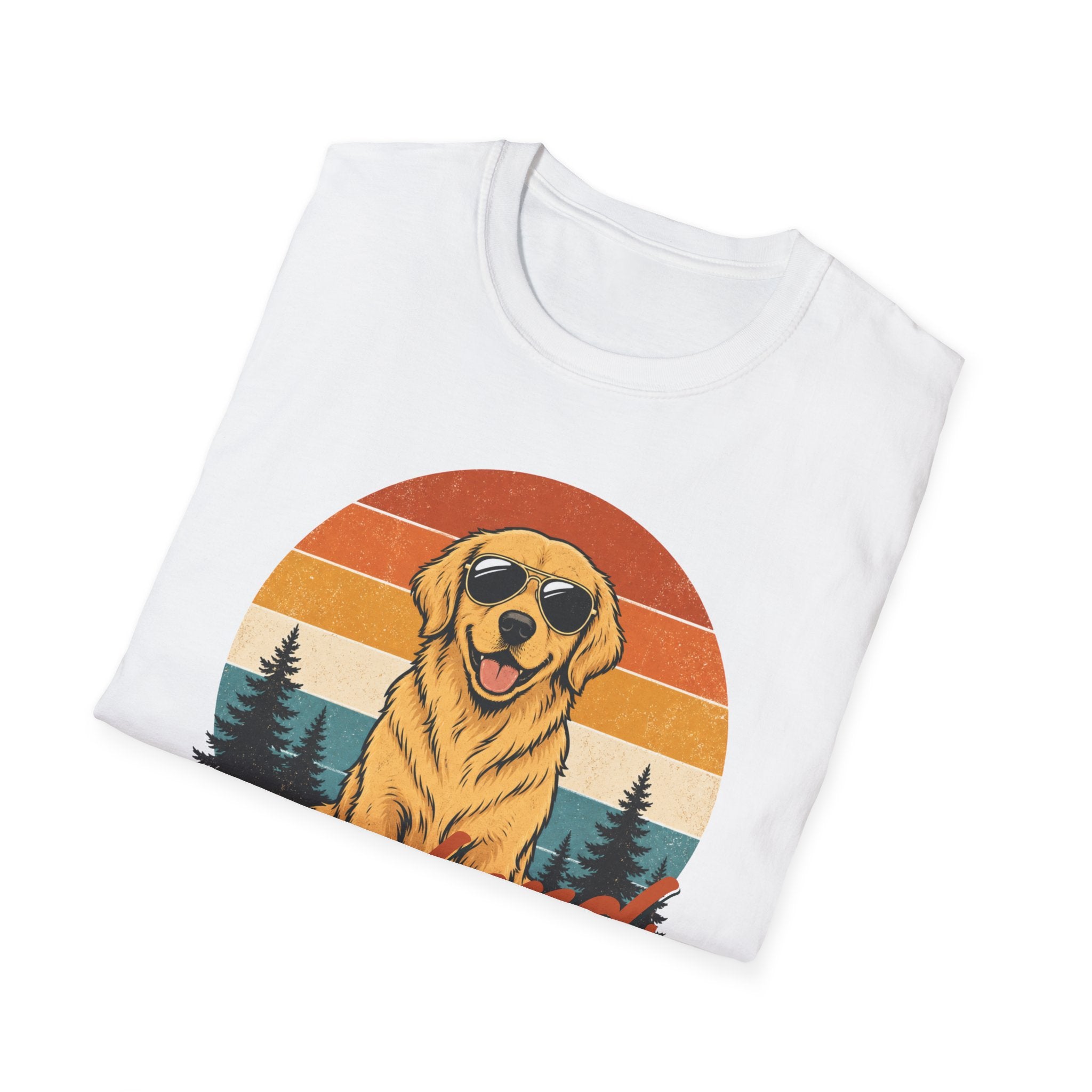 Golden Retriever Baskılı Unisex Straight Fit Tişört