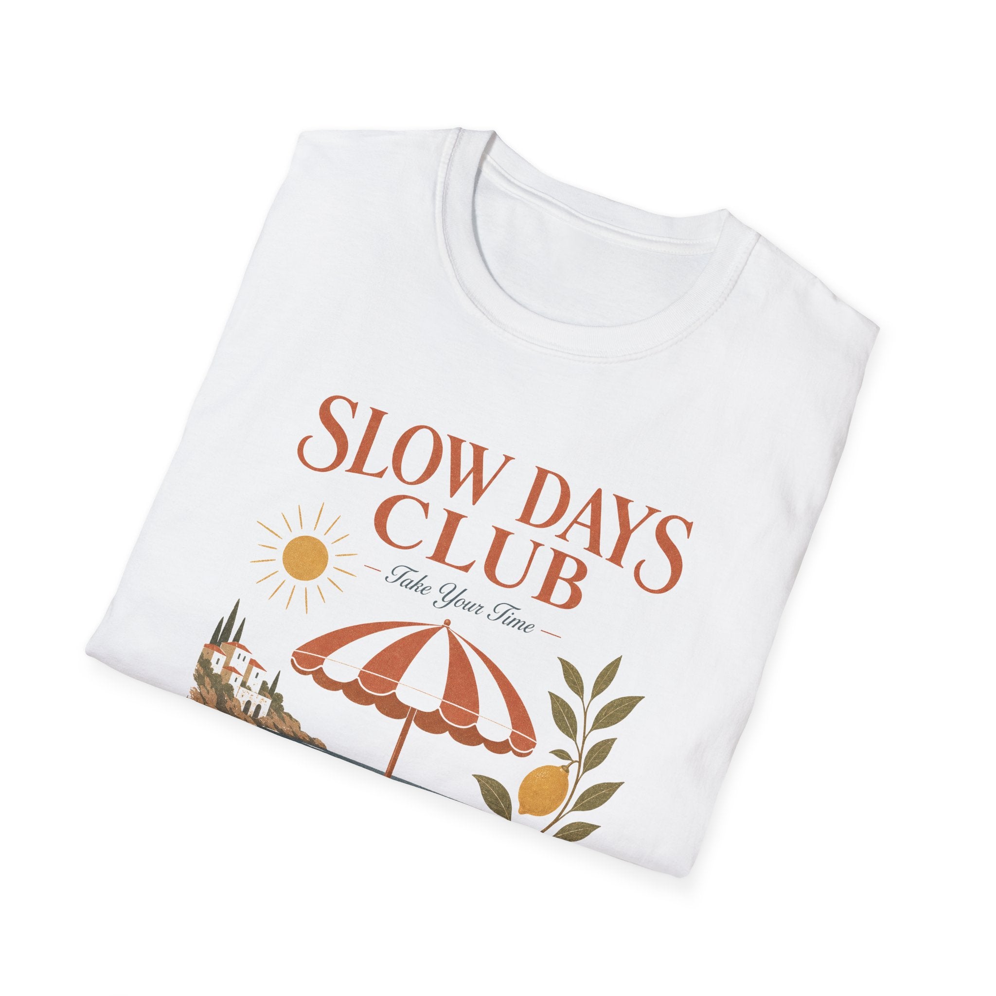 Slow Days Club Baskılı Kadın Oversize Beyaz Tişört