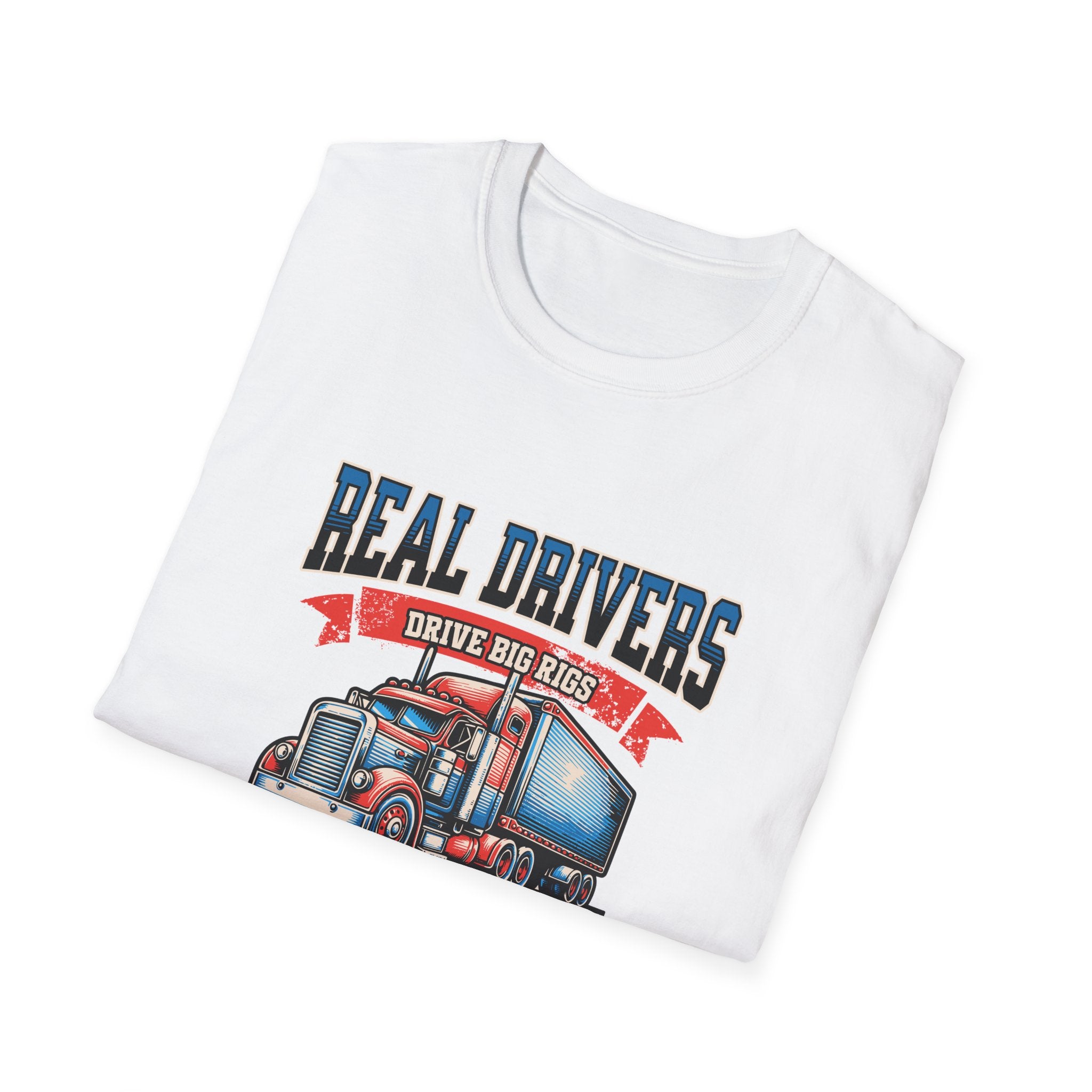 Real Drivers Erkek Tişört – Built to Haul, Trucker & Big Rig Temalı Siyah T-Shirt