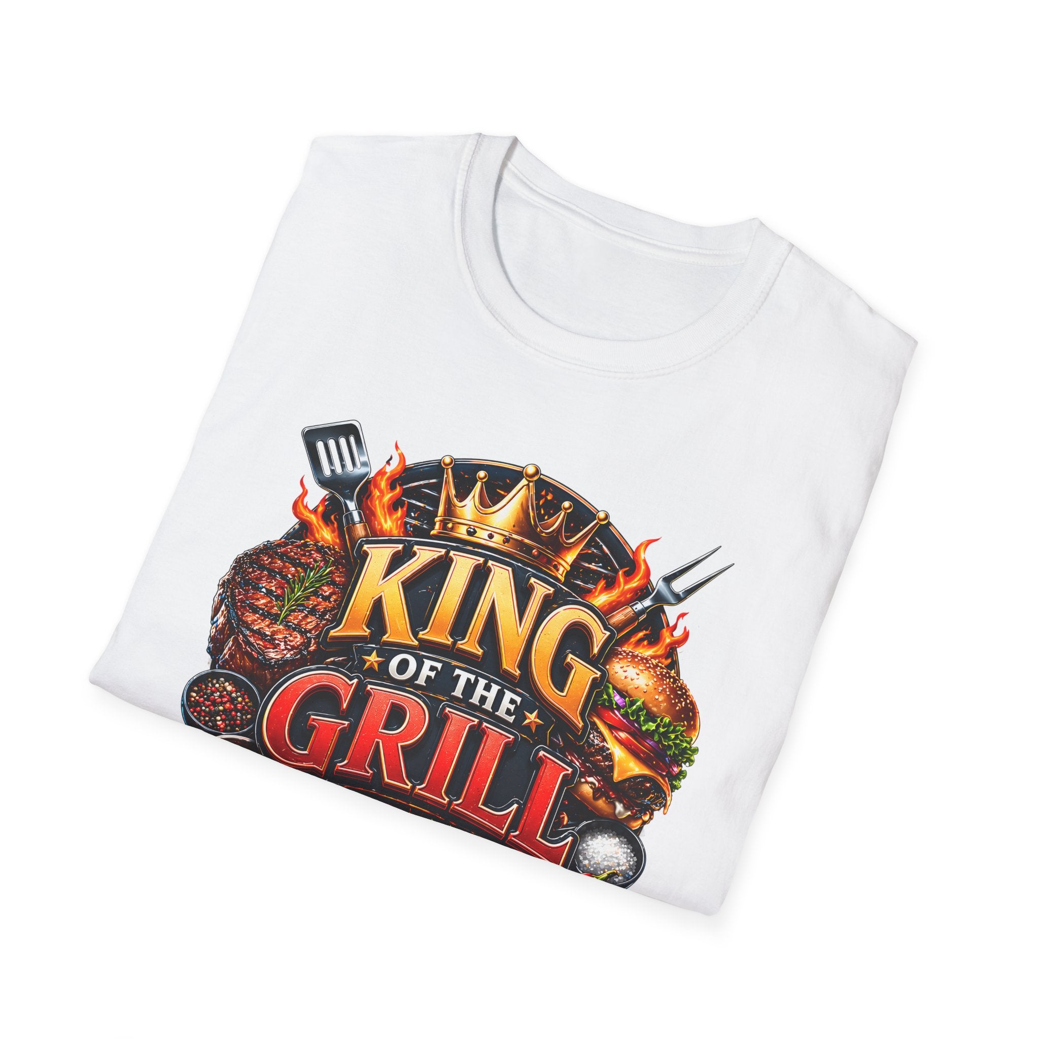 King of the Grill Erkek Regular Fit Tişört – Barbekü Ustası Baba Tasarımı