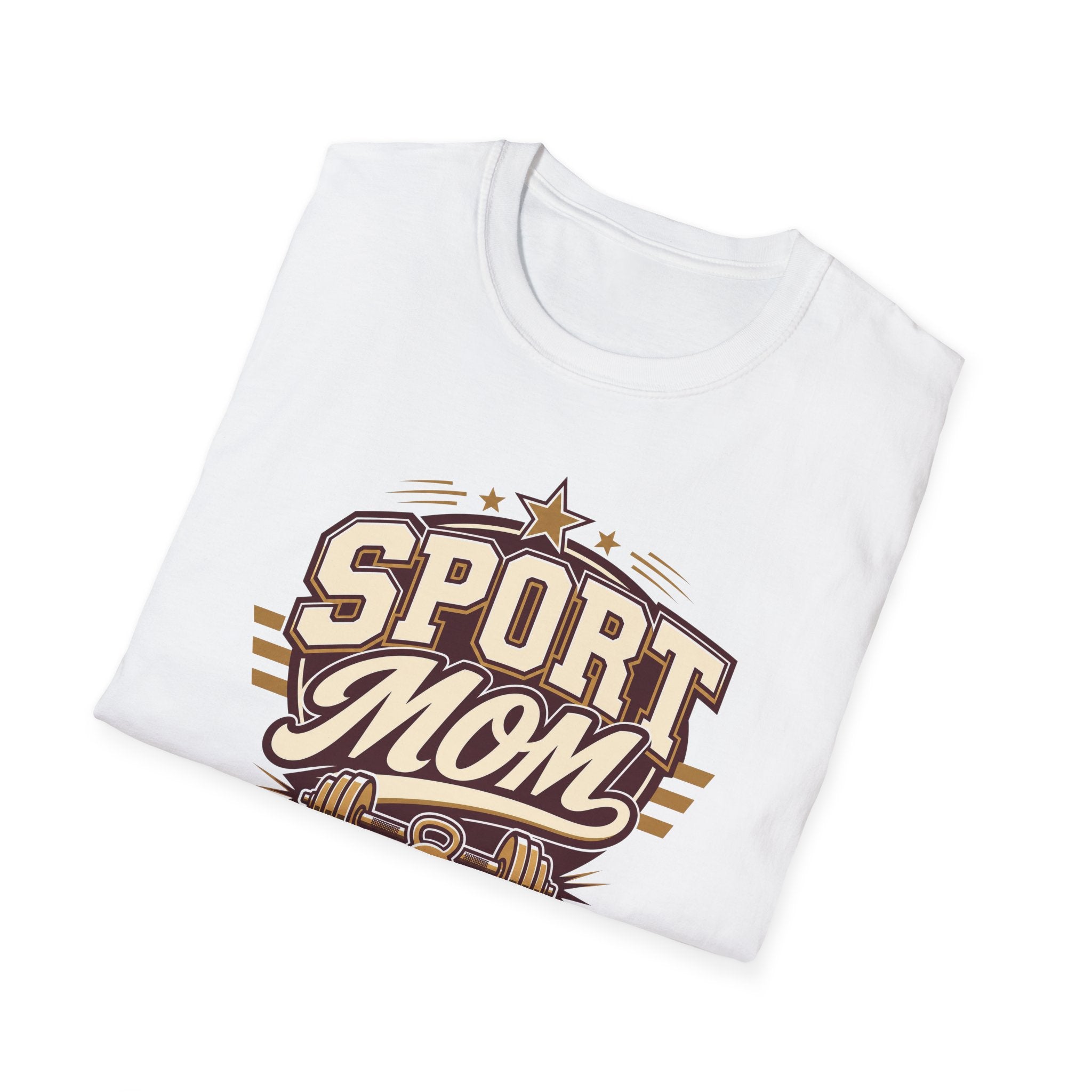 Sport Mom Baskılı Kadın Straight Fit Tişört – Spor & Fitness Temalı