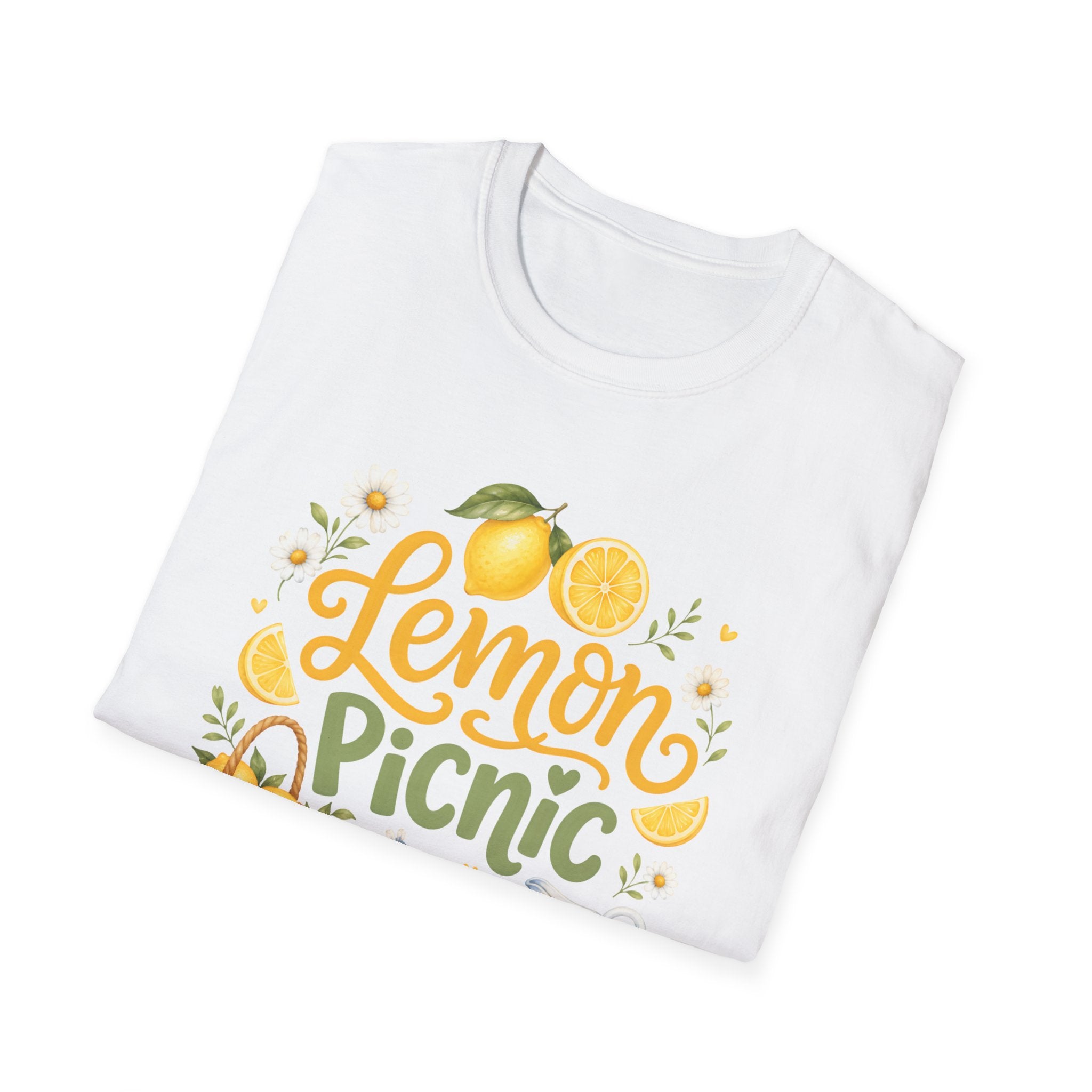 Lemon Picnic Kadın Tişört – Yaz Temalı Limon Baskılı Straight Fit Tişört