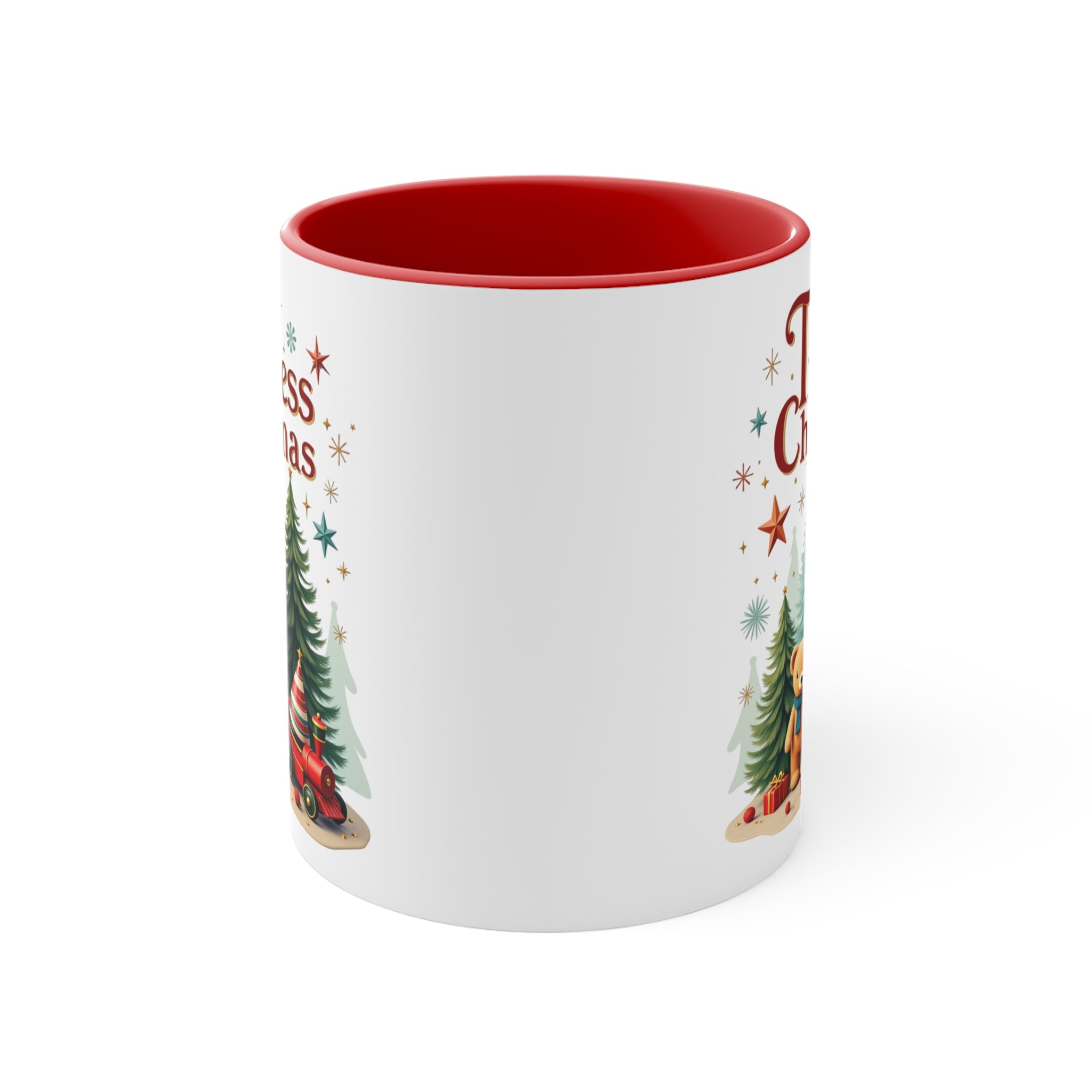 A Timeless Christmas Fındıkkıran Desenli Porselen Kupa | Kırmızı Kulplu 325 ml