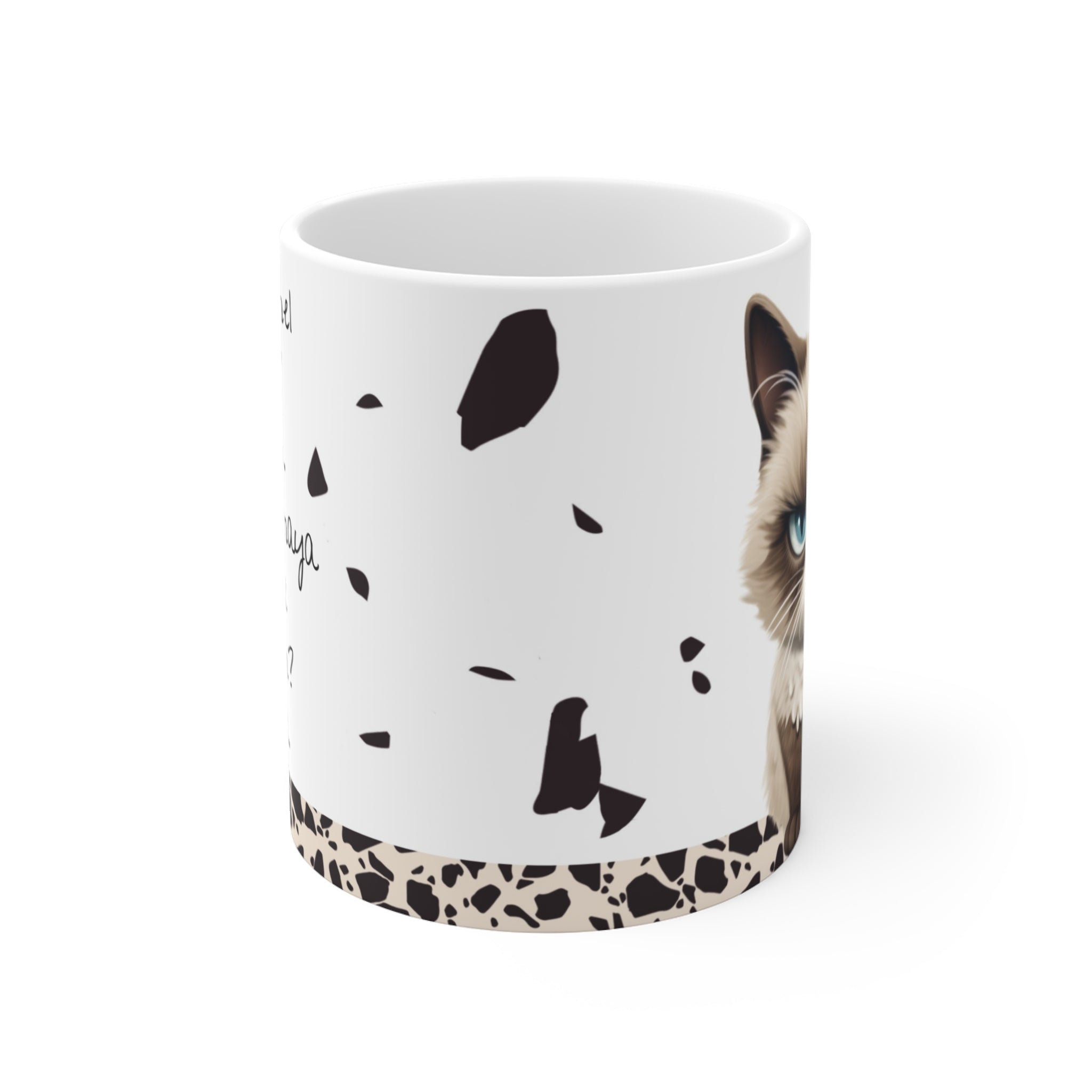 Mükemmel Miyim? Hayır. – Sarkastik Kedi Tasarımlı Porselen Kupa