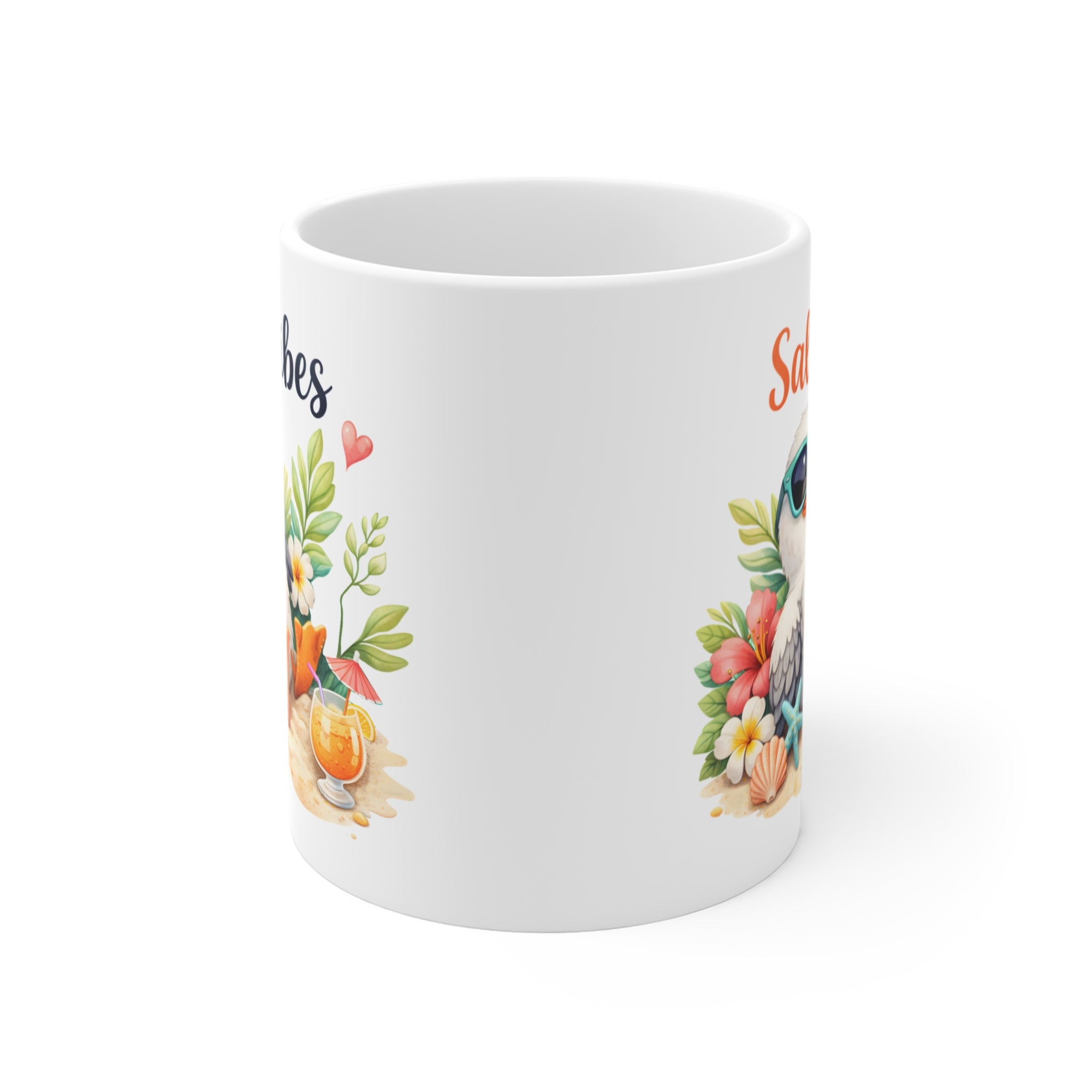 Salty Vibes Porselen Kupa – Yaz Temalı Martı Kahve Mug