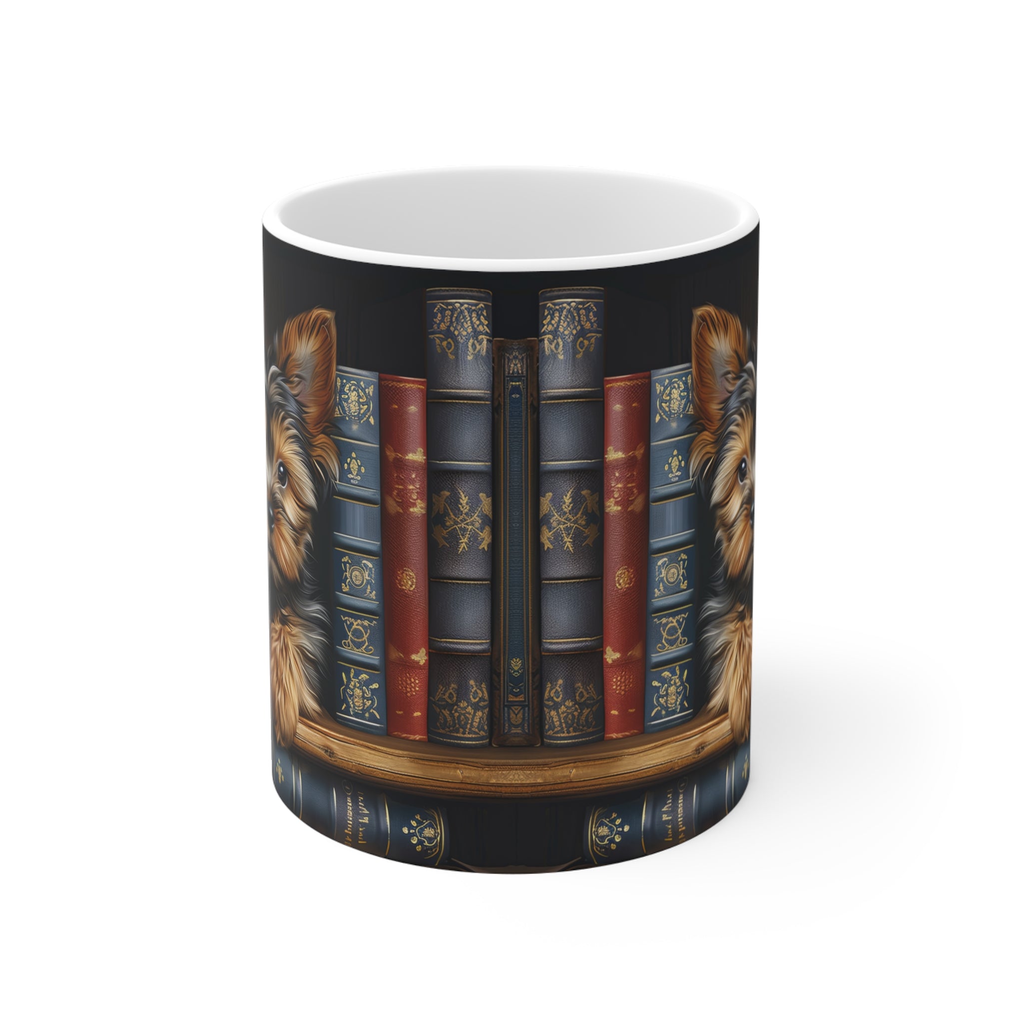Kitap Severler İçin Sevimli Köpek Porselen Kupa – Cozy Dog & Books Mug