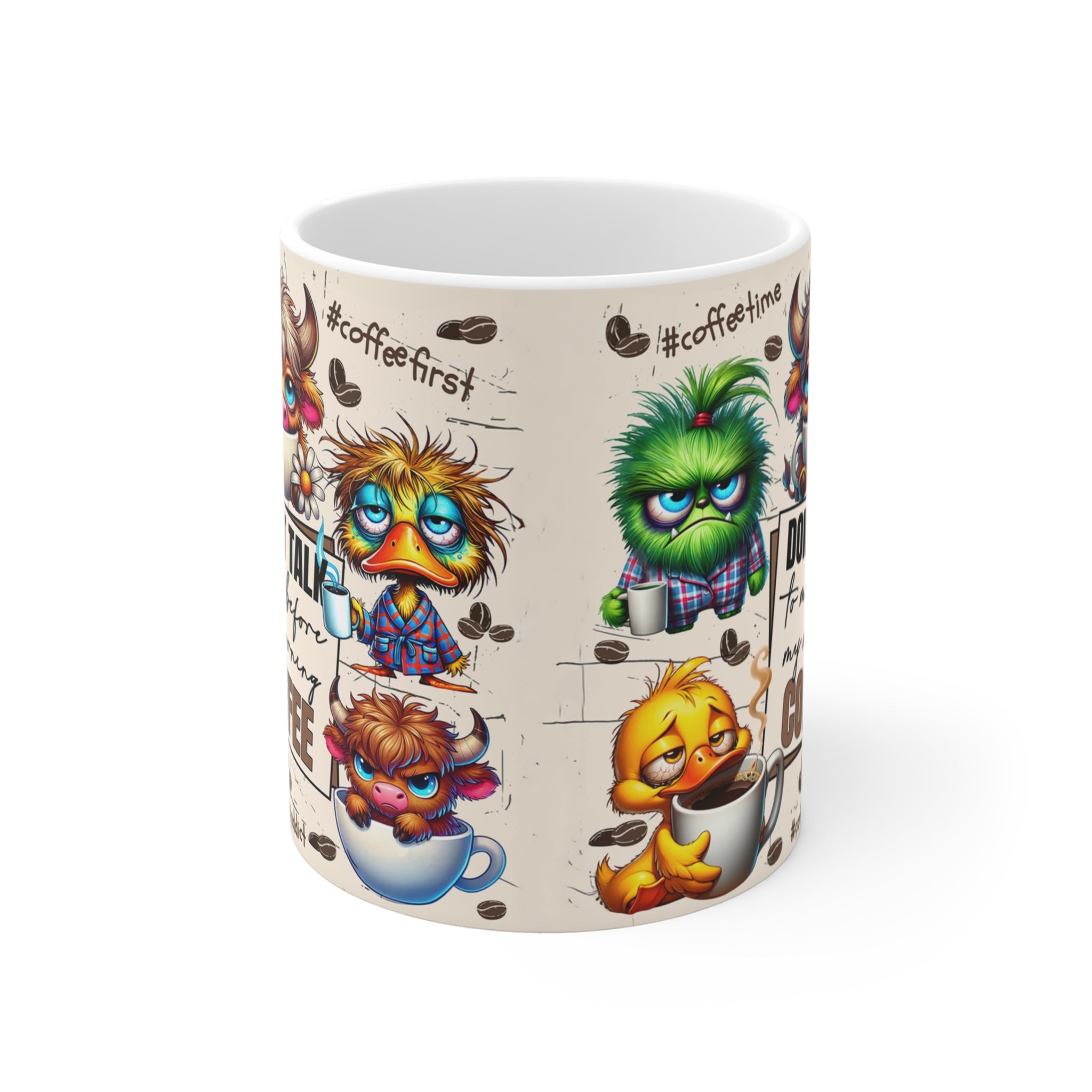 Don’t Talk Before My Morning Coffee – Eğlenceli Hayvan Figürlü Porselen Kupa