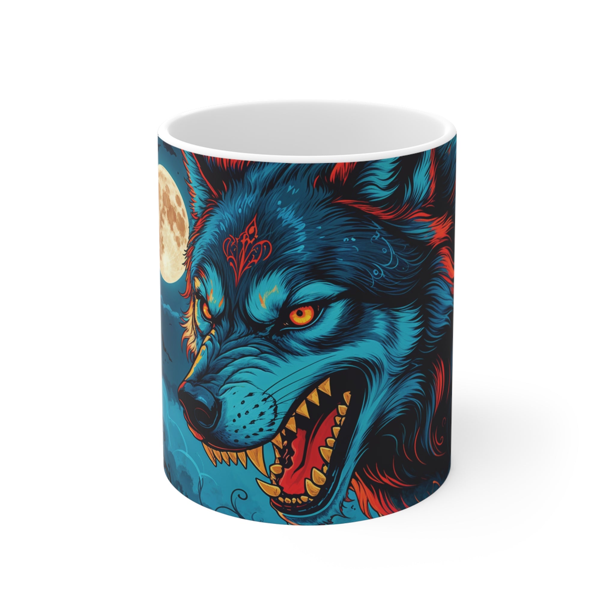 Ay Işığında Kurt – Güçlü İllüstrasyon Tasarımlı Kupa