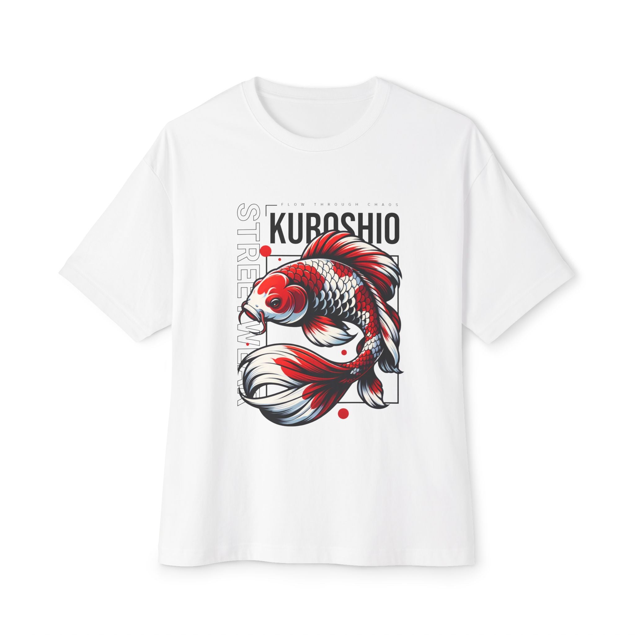 KUROSHIO Oversize Unisex Tişört – Japon Koi Balığı Tasarımı