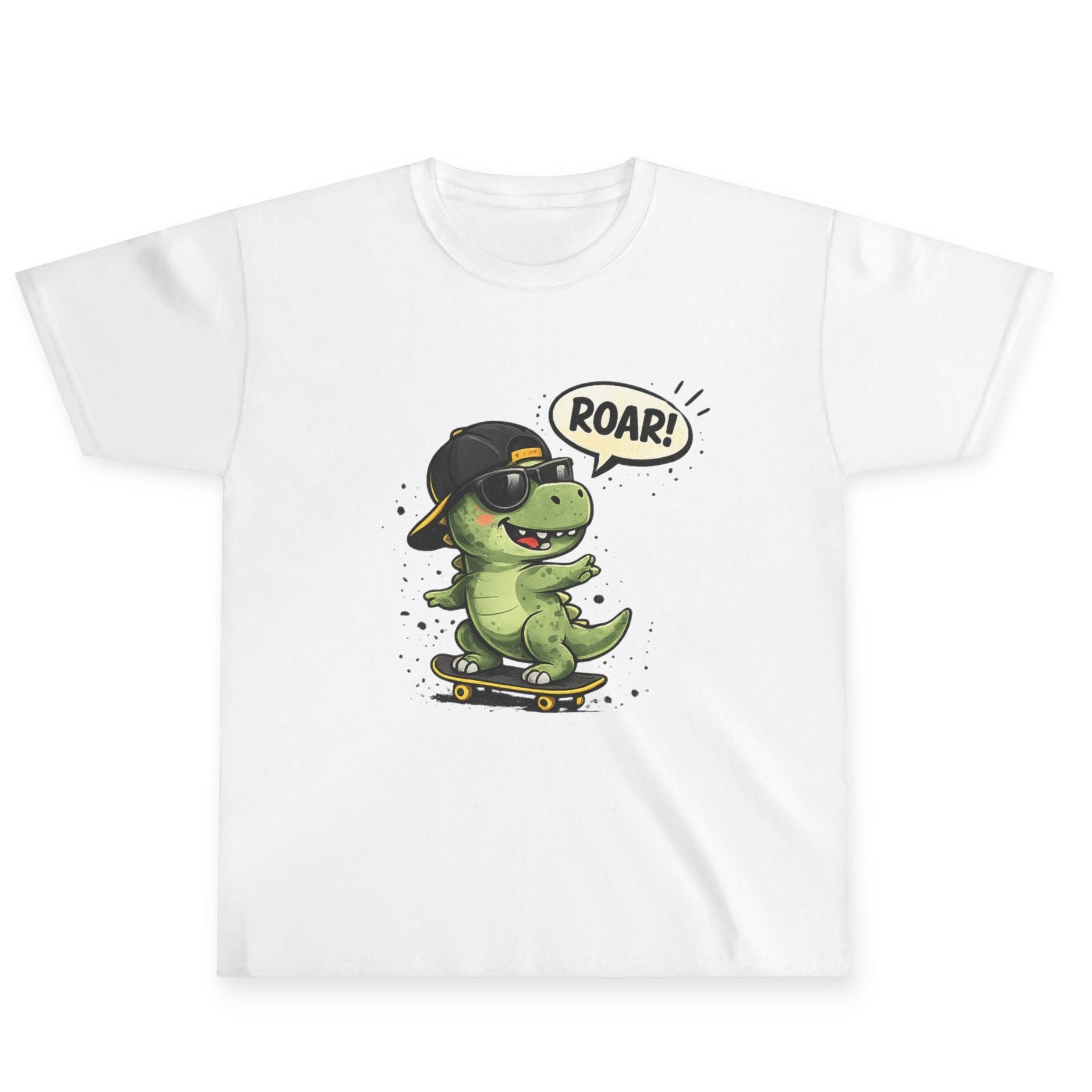 Dinozor Baskılı Çocuk Tişört | ROAR! Skateboard Tasarım T-Shirt