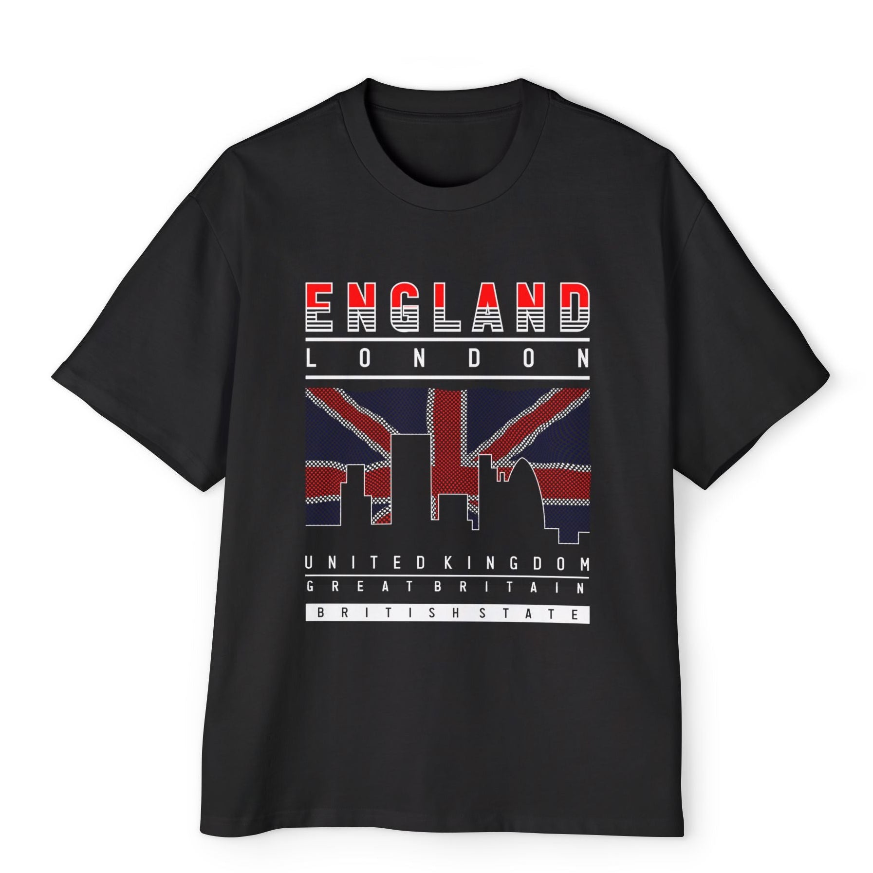 Heavy Oversize Erkek Tişört – England London Grafik Baskılı Premium Streetwear Tişört