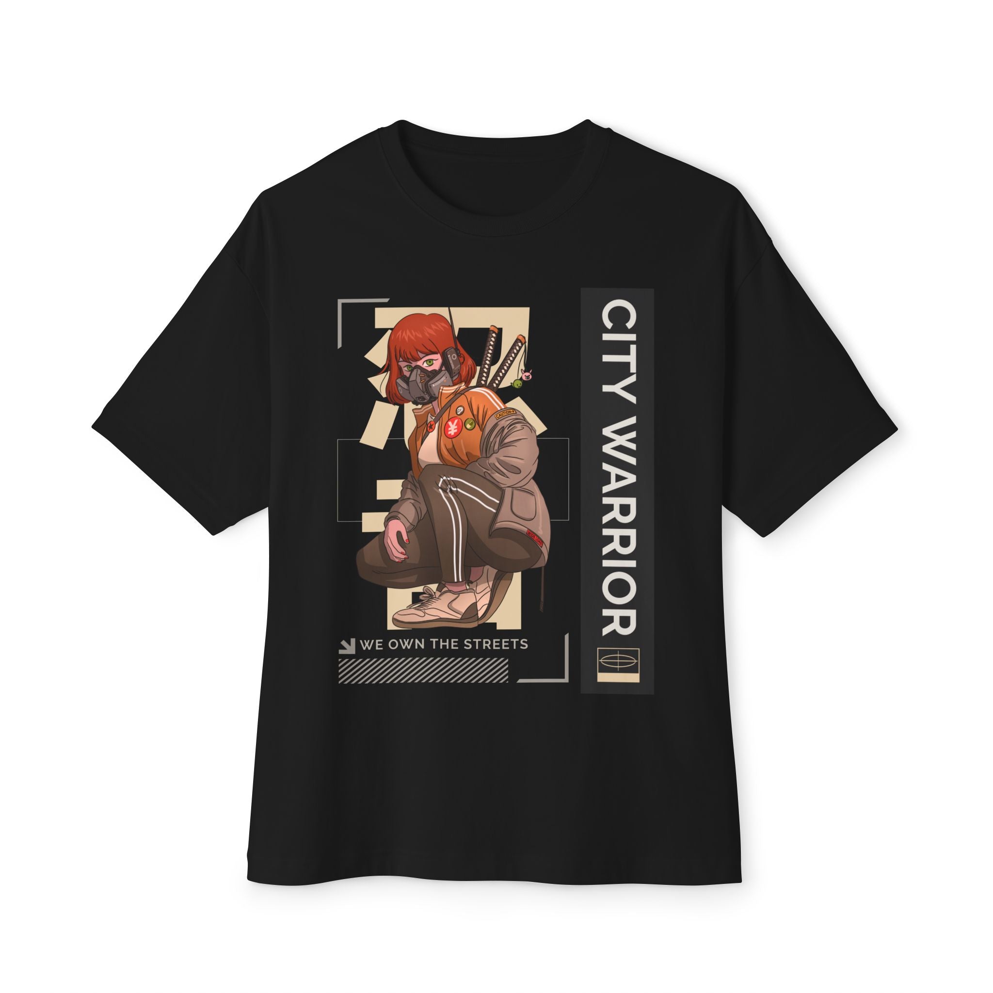 CITY WARRIOR Ön Baskılı Kadın Oversize Tişört