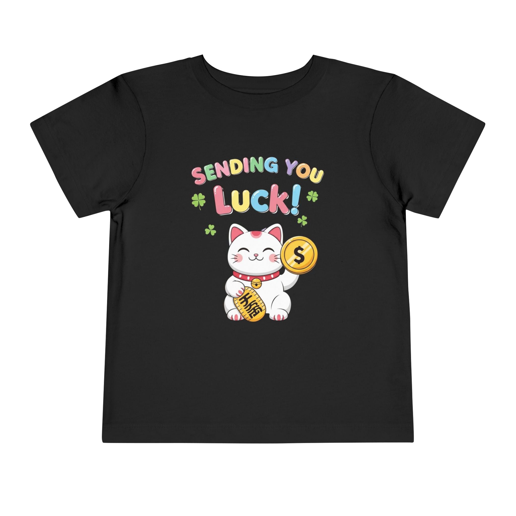Sending You Luck Çocuk Tişört – Şans Getiren Kedi Desenli Çocuk T-Shirt