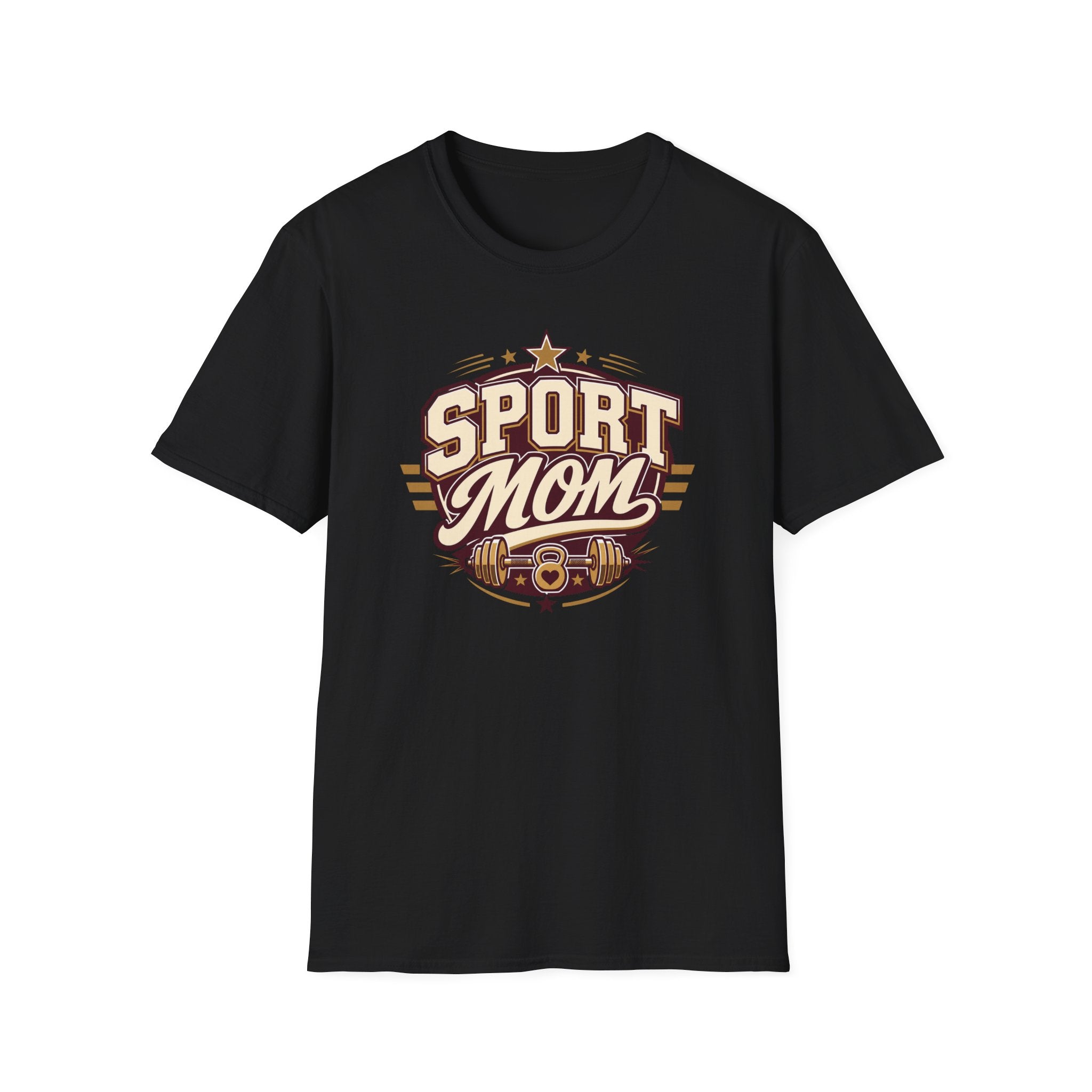 Sport Mom Baskılı Kadın Straight Fit Tişört – Spor & Fitness Temalı